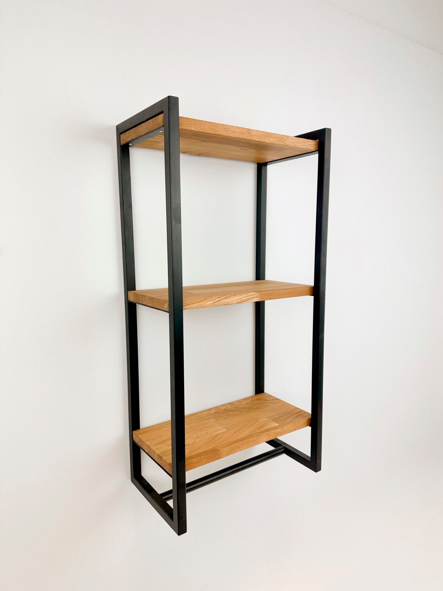 andas Wandregal »Genoa« B/T/H: 40/23/80 cm,  Rahmen aus Metall, 3 Ablageflächen aus Eichenholz, Höhe 80 cm