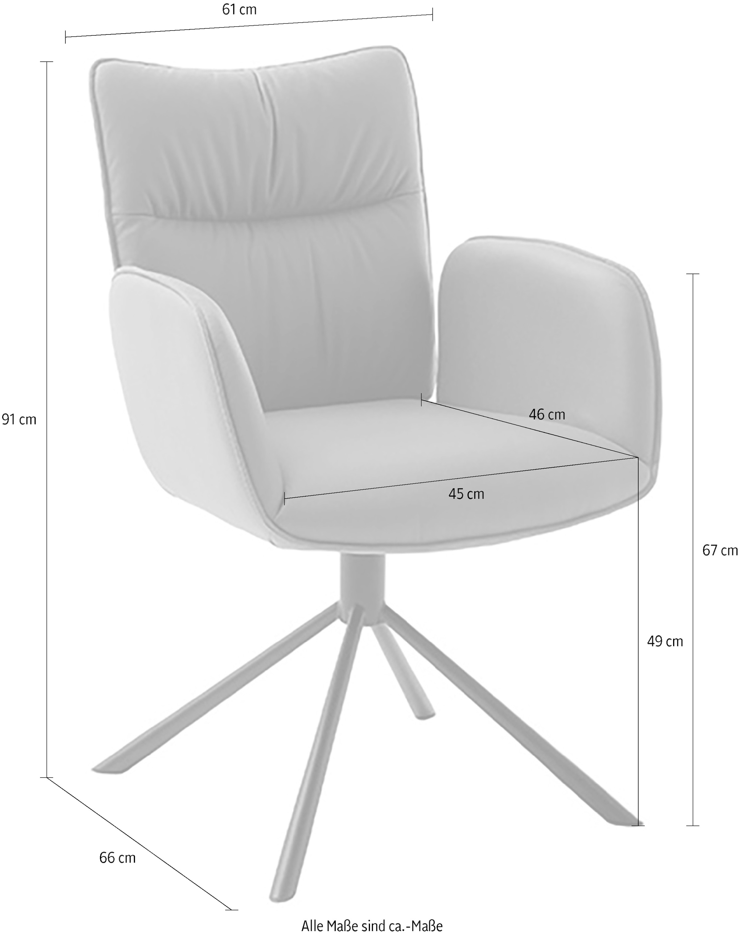 MCA furniture 4-Fussstuhl »MARIN Esszimmerstuhl (2er Set) - Stuhl«, (Set), 2 St., Microfaser, 360° drehbar, Metall schwarz, beweglichen Rücken, belastbar 120 kg