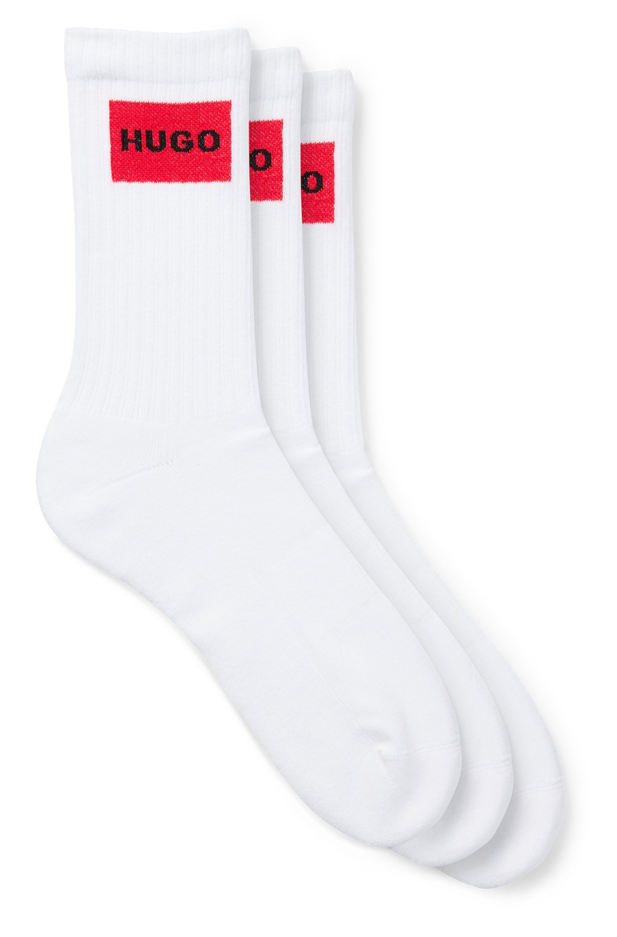 Image of HUGO Underwear Freizeitsocken "3P QS RIB LABEL" Packung, 3er, 3 Paar tlg. mit kontrastfarbenen HUGO Logo