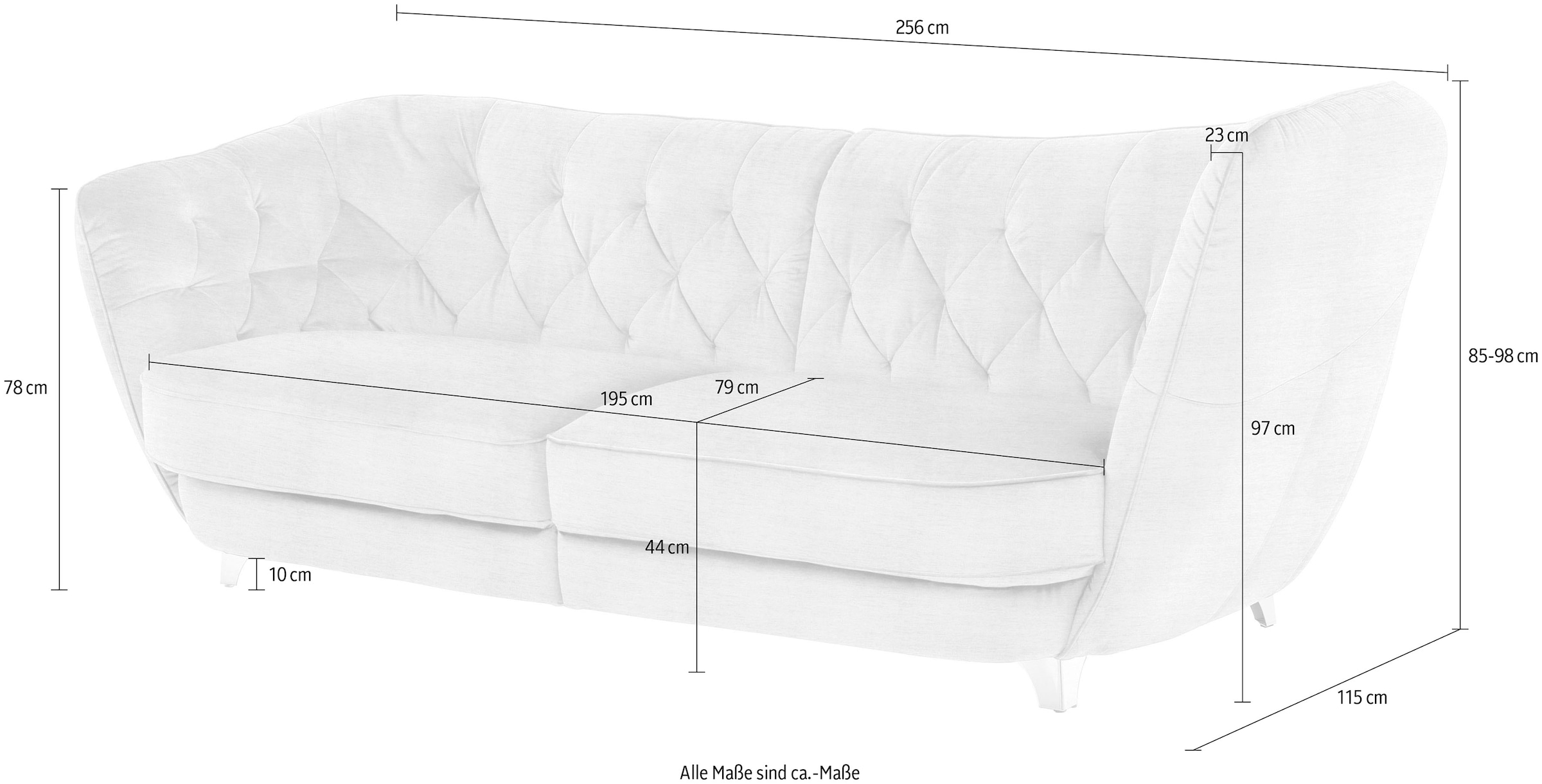 Leonique Big-Sofa »Retro«, stylischer Hochlehner