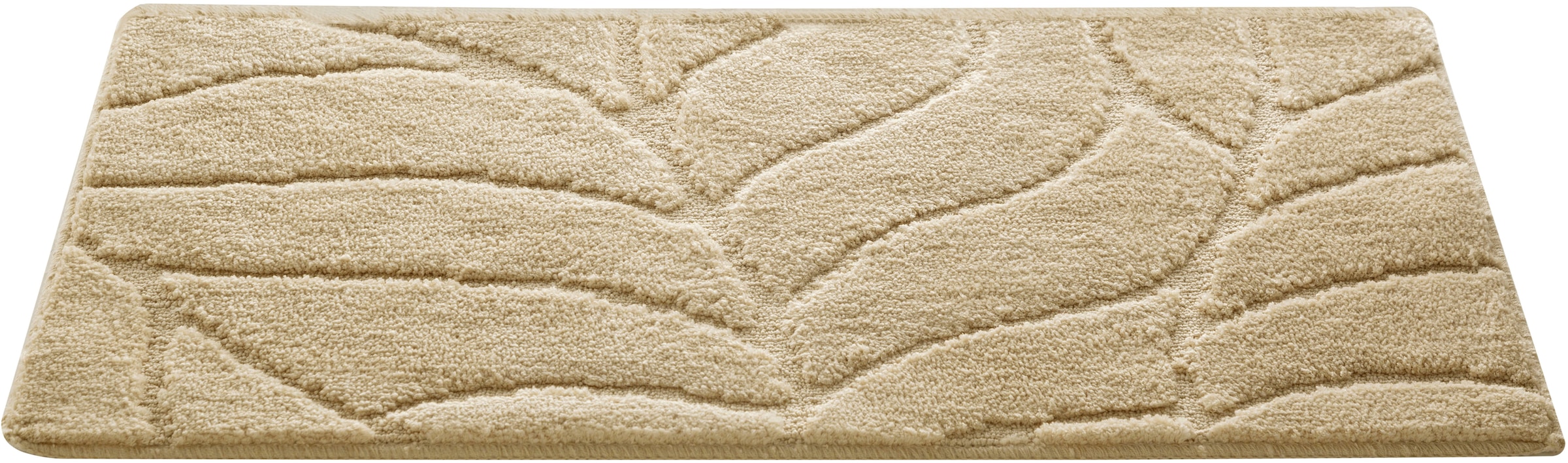 GOODproduct Badematte »Epense, Badvorleger, Badezimmer Teppich, Duschmatte mit Blattstruktur« Höhe 10 mm rutschhemmend beschichtet fussbodenheizungsgeeignet | schnell trocknend Badteppich, Uni, Blätter, Hoch-Tief, verschiedene Farben und Grössen