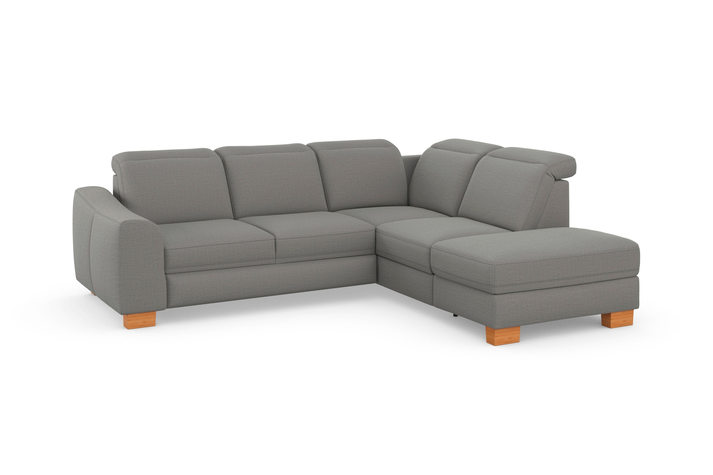 sit&more Ecksofa »Dundee L-Form« mit Federkern und Massivholzfüssen, wahlweise mit Kopfteilverstellung