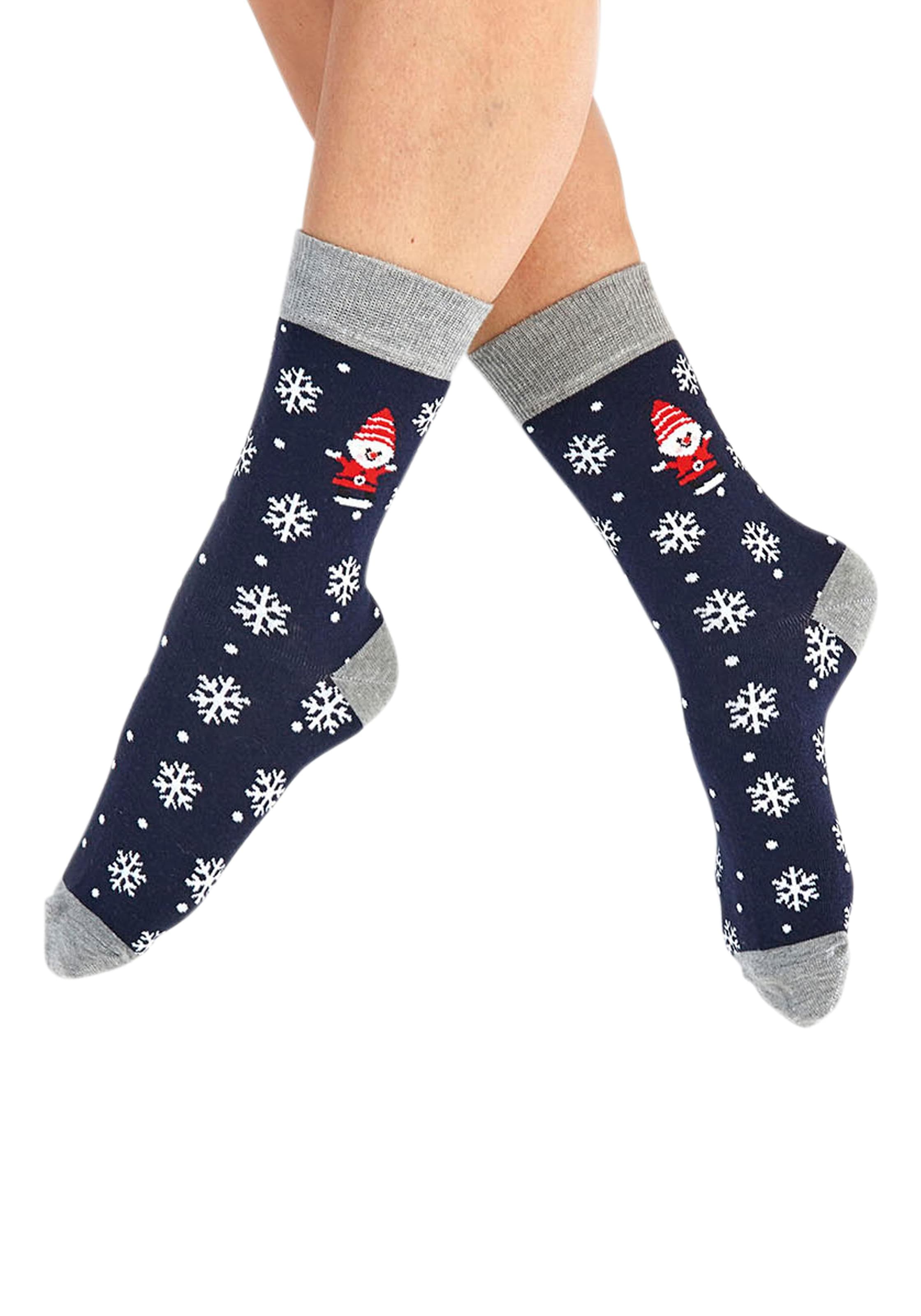 H.I.S Chaussettes Packung, 3 cuis tlg. mit Weihnachts-Design