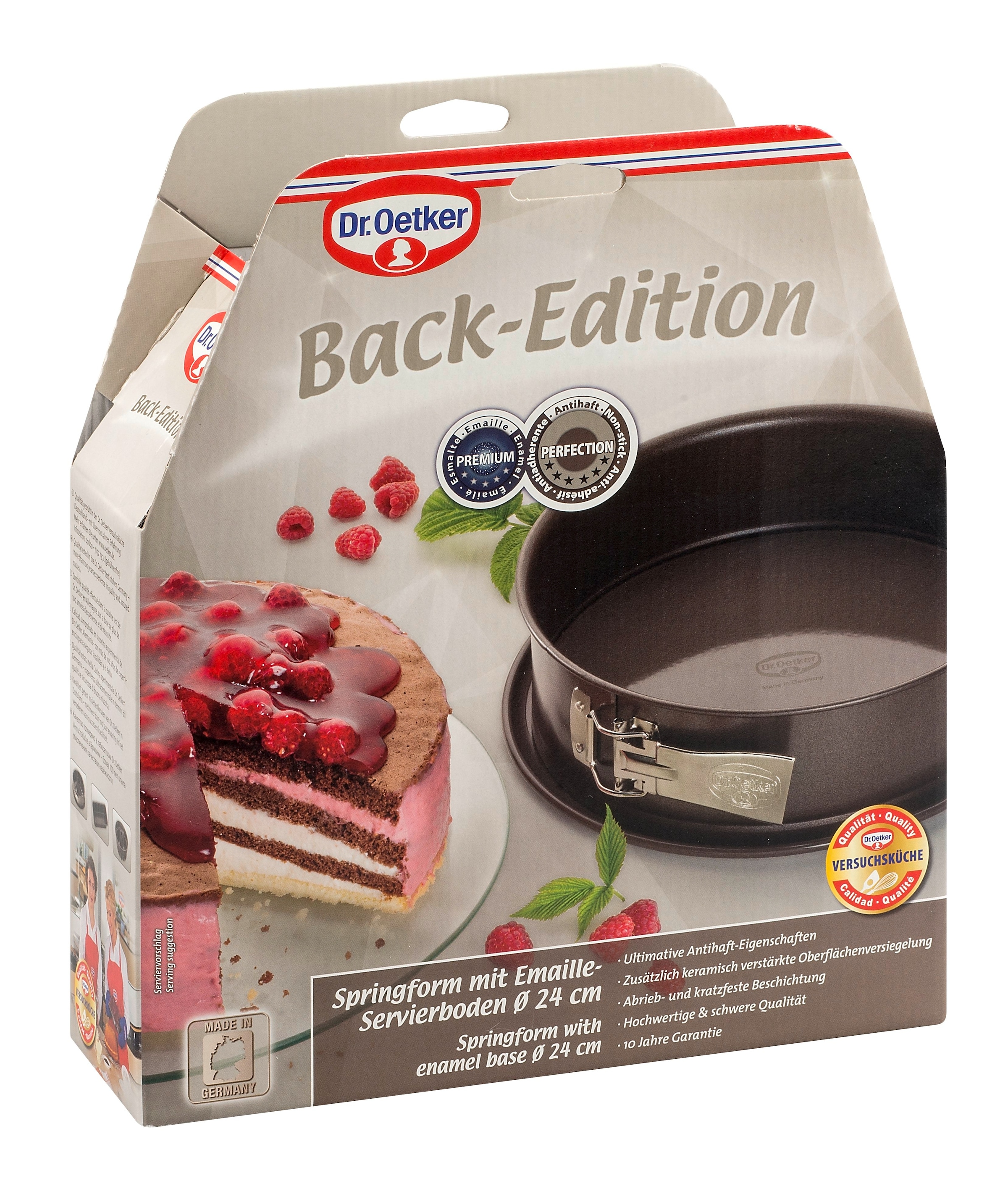 Dr. Oetker Küchenhelfer Springform »Back-Edition, mit Emaille-Servierboden« Antihaft-Beschichtung, schnitt-& kratzfest, hitzebeständig bis 230°C