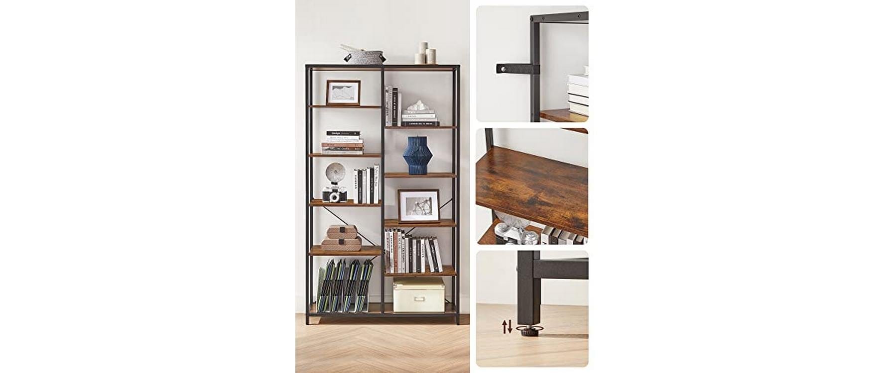 VASAGLE Regal »100 x 30 x 17 cm, Braun/Schwarz«