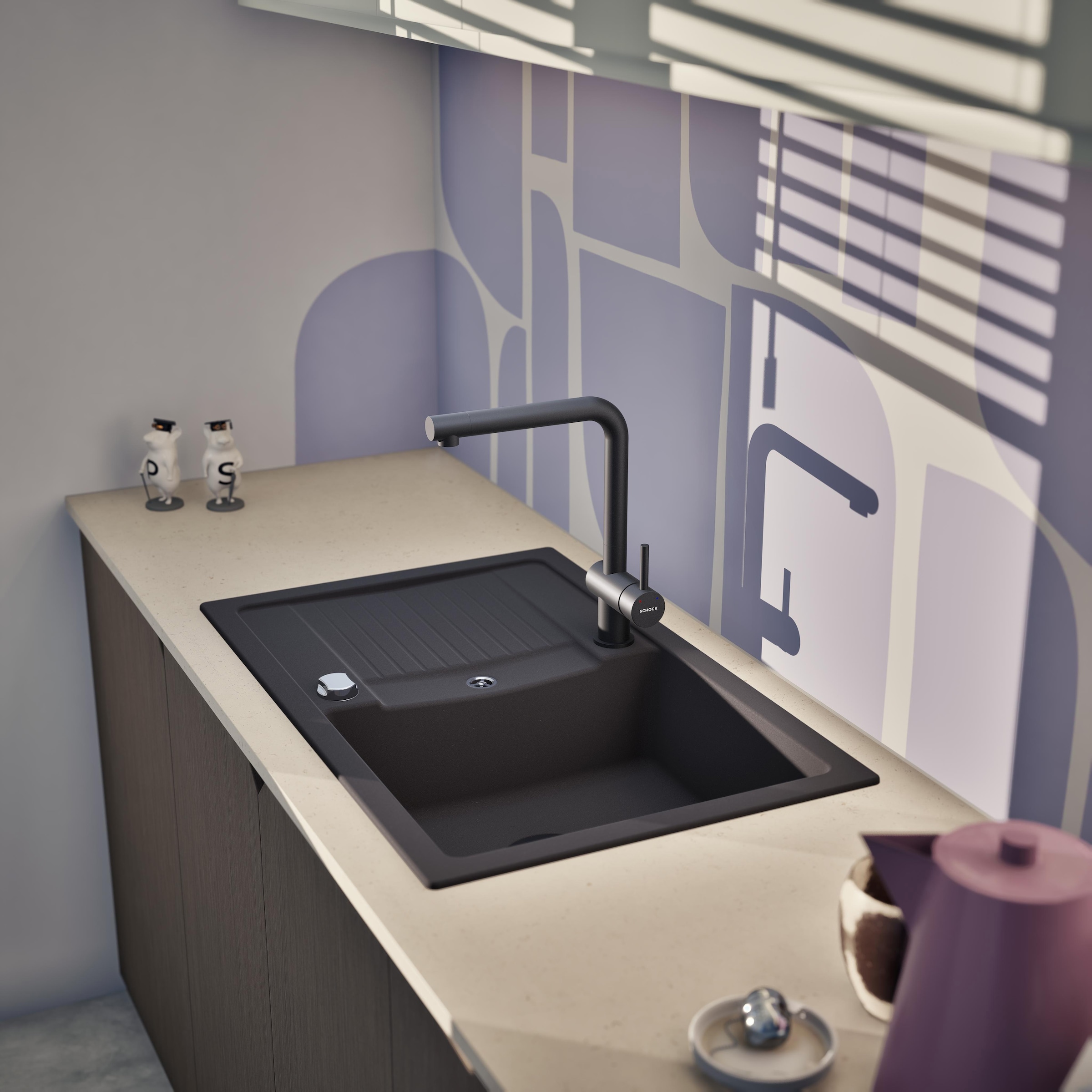 Schock Granitspüle »Lima D-100S und Armatur Epos« Set, 2 Stk. tlg. bestehend aus Spüle und Armatur