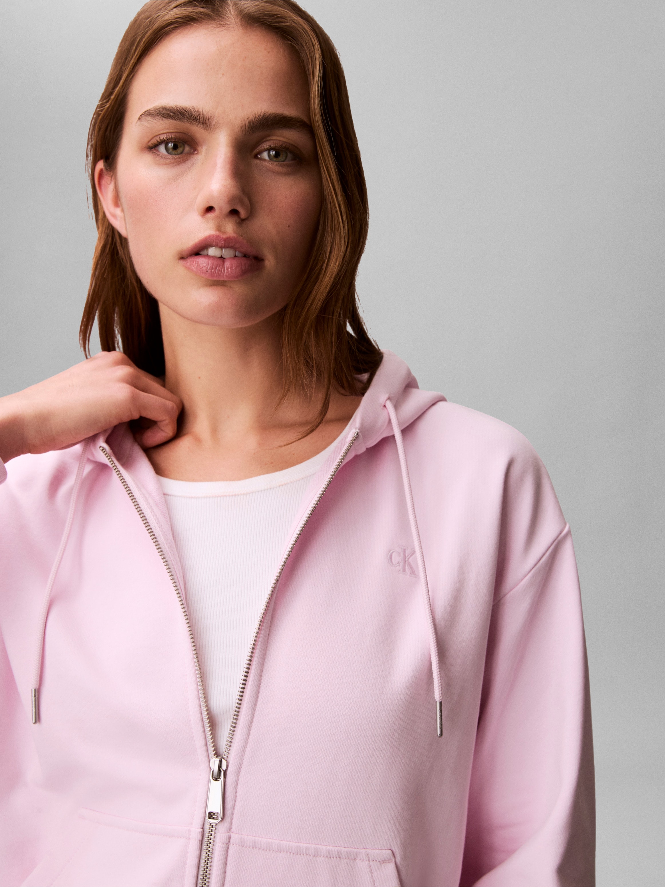 Calvin Klein Jeans Sweat à capuche »ARCHIVE LOGO FRENCH TERRY FZ HOO«, Mit Rundhalsausschnitt, regular fit
