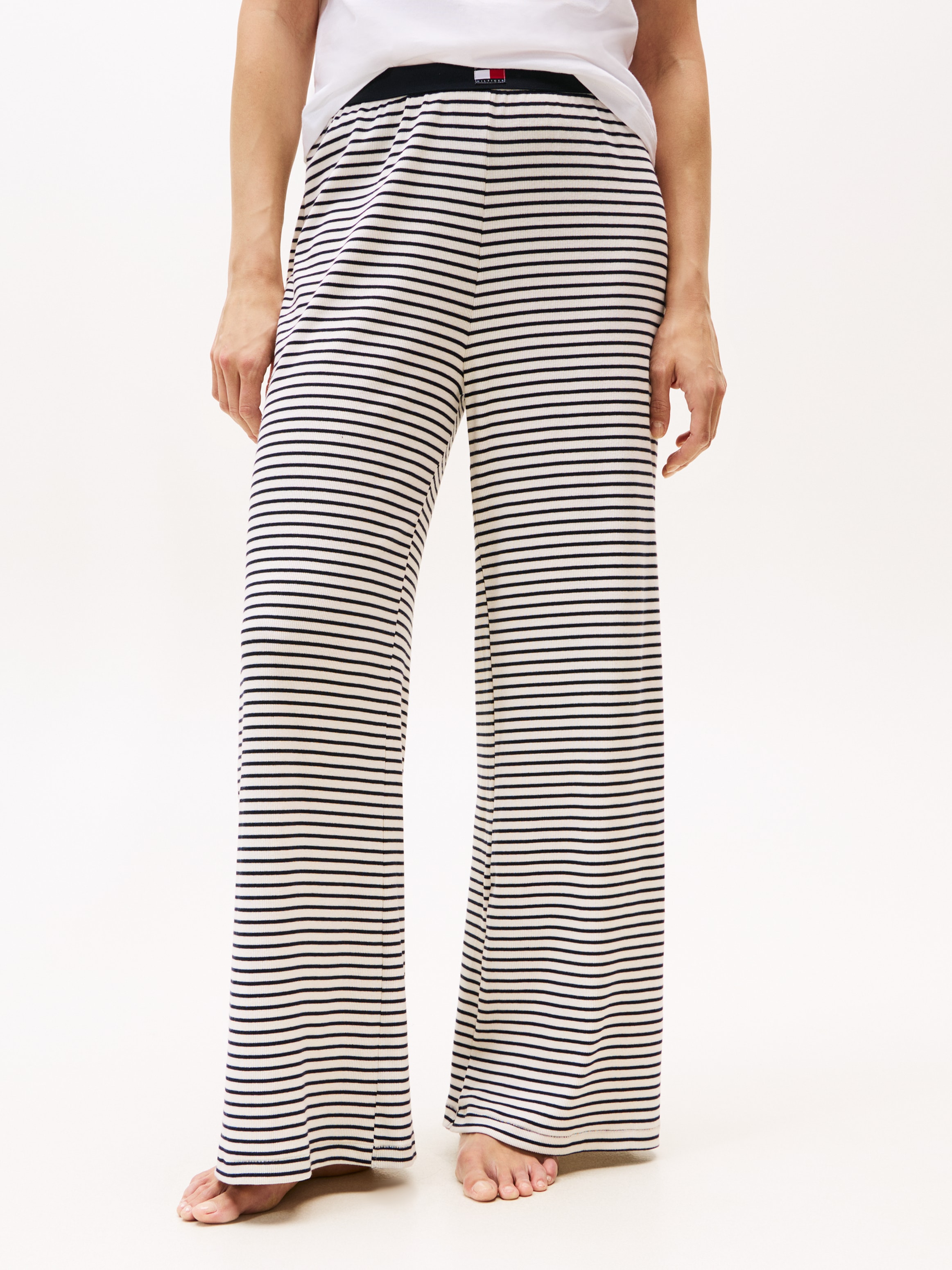 Image of Tommy Hilfiger Underwear Homewearhose "PRINT RIB PANTS" elastischer Bund, geringelt, weites Bein, Rippware