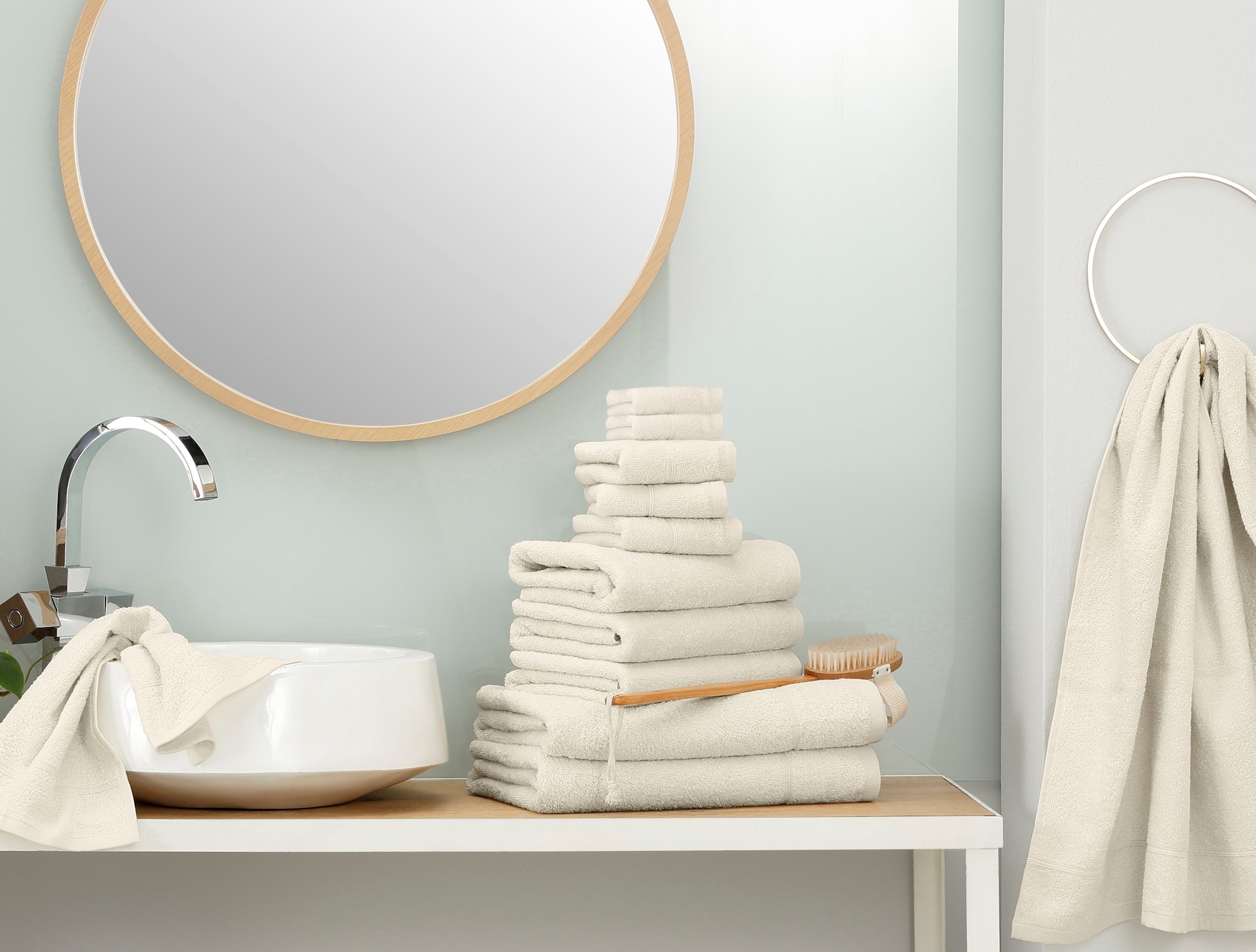 my home Handtuch Set »Sanremo«, Set, 12 tlg., Frottier, Handtücher mit  Bordüre, einfarbiges Handtuch-Set aus 100% Baumwolle kaufen