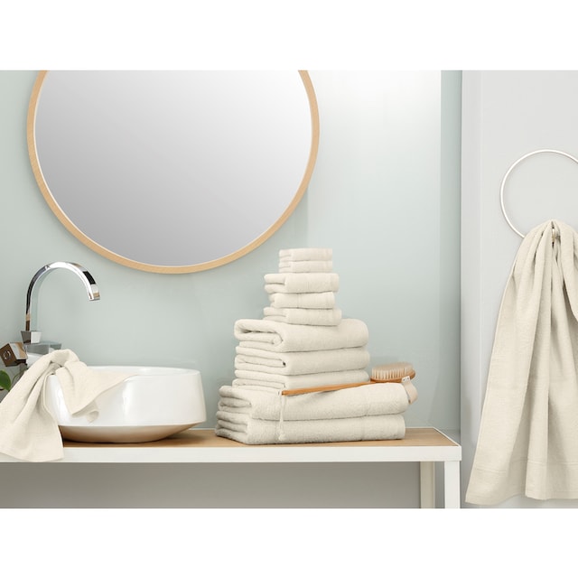 my home Handtuch Set »Sanremo«, Set, 12 tlg., Frottier, Handtücher mit  Bordüre, einfarbiges Handtuch-Set aus 100% Baumwolle kaufen
