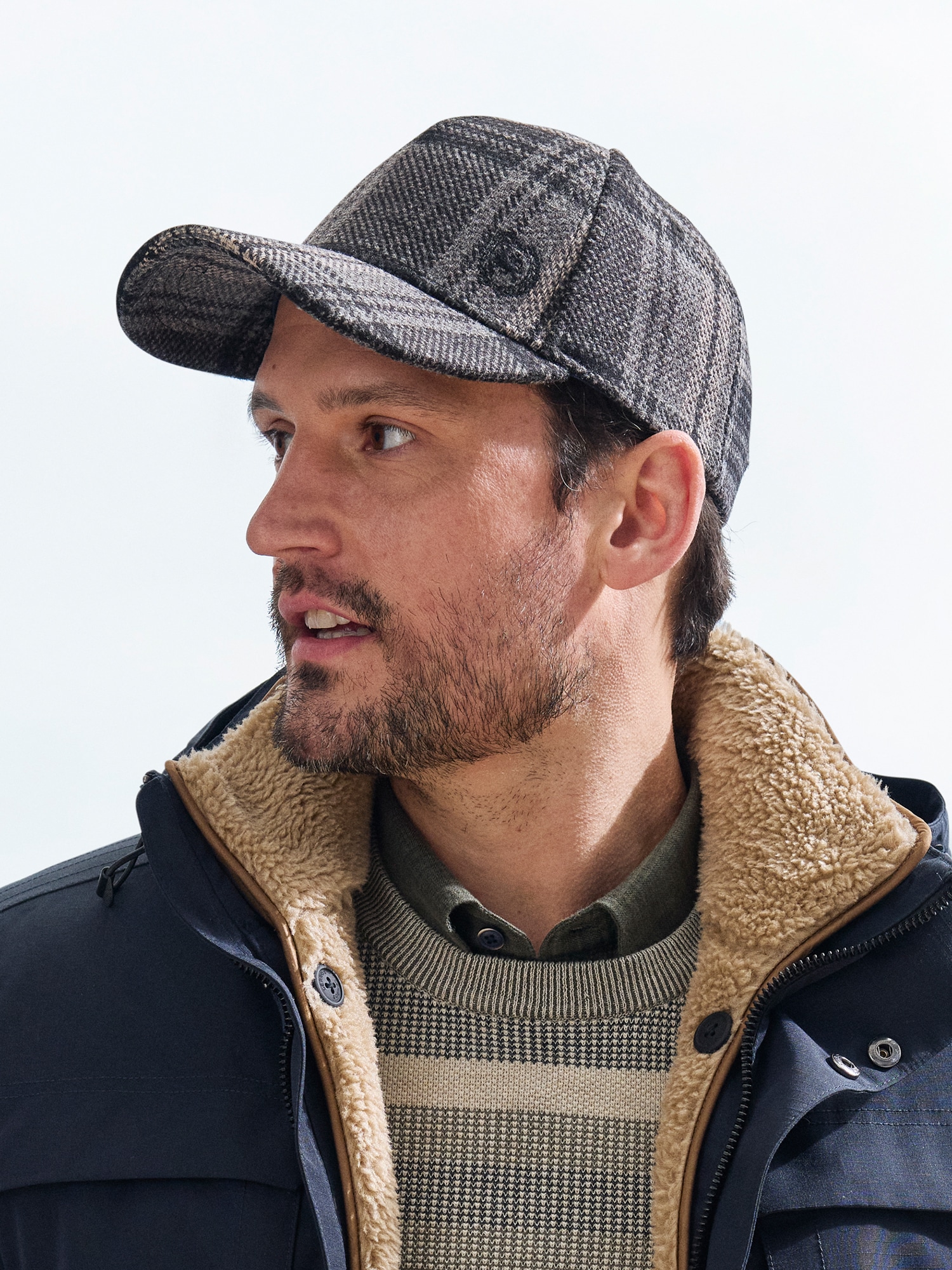 LERROS Bonnet tricoté »Karierte Basecap für Herren«