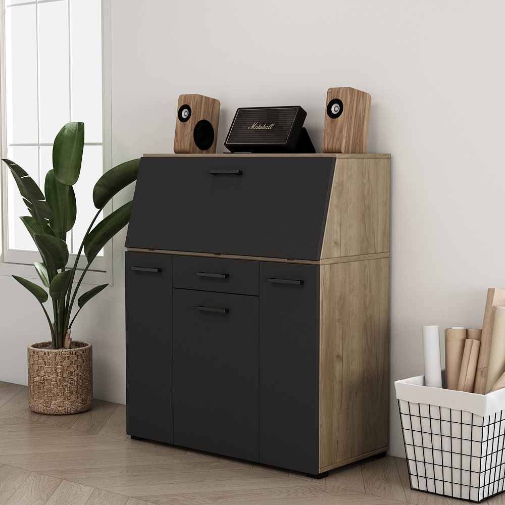 GOODproduct Secrétaire »Moid, Home-Office-Schreibtisch,« viele Stauraummöglichkeiten, kompaktes & modernes Design, B. 88,5 cm