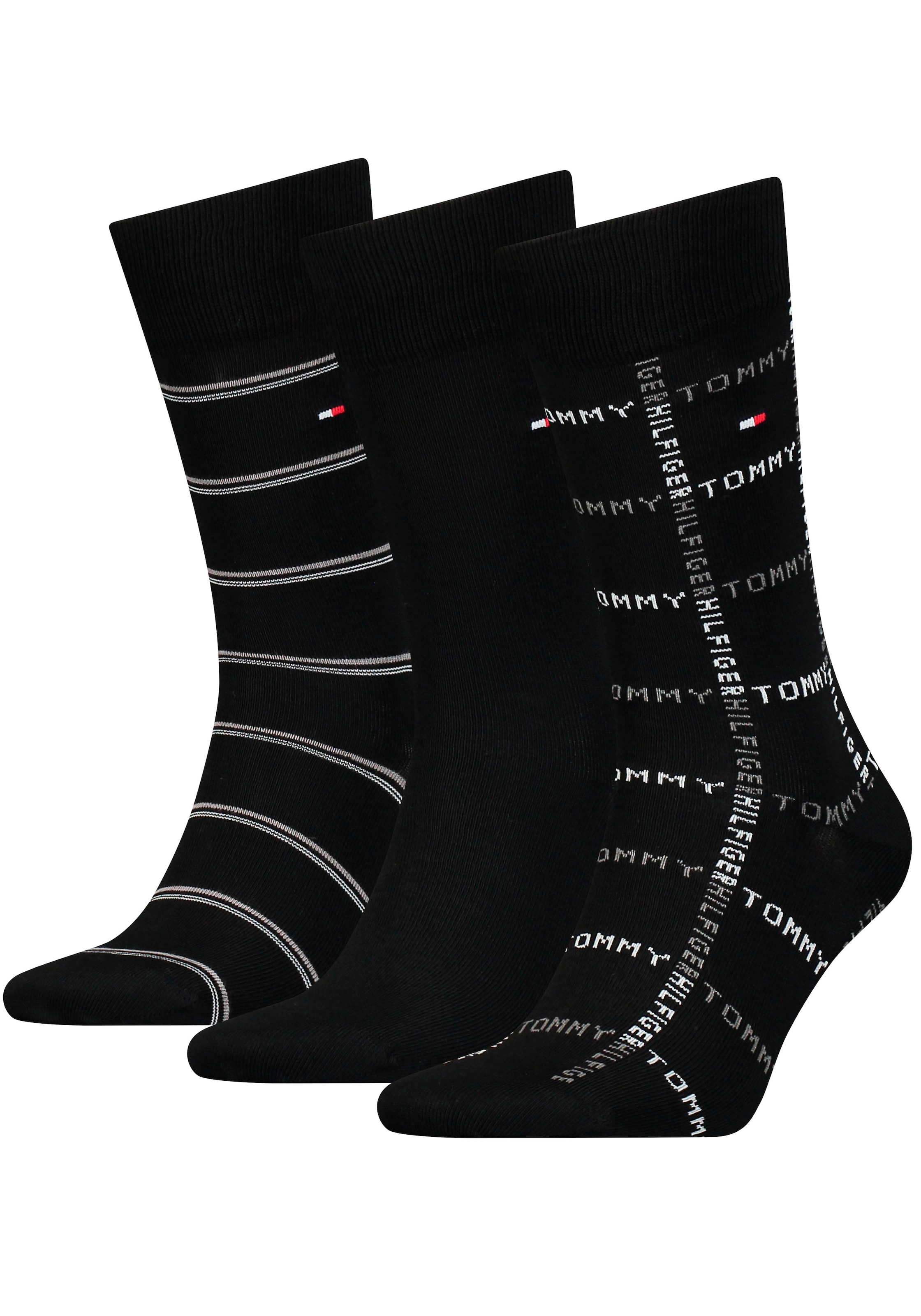 Tommy Hilfiger Socken, (Packung, 3 Paar), TH MEN SOCK 3P GIFTBOX GRID STRIPE