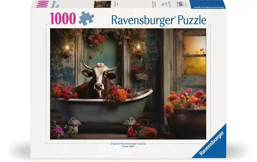 Puzzle »The cow in the bathtub 1000 Teile«