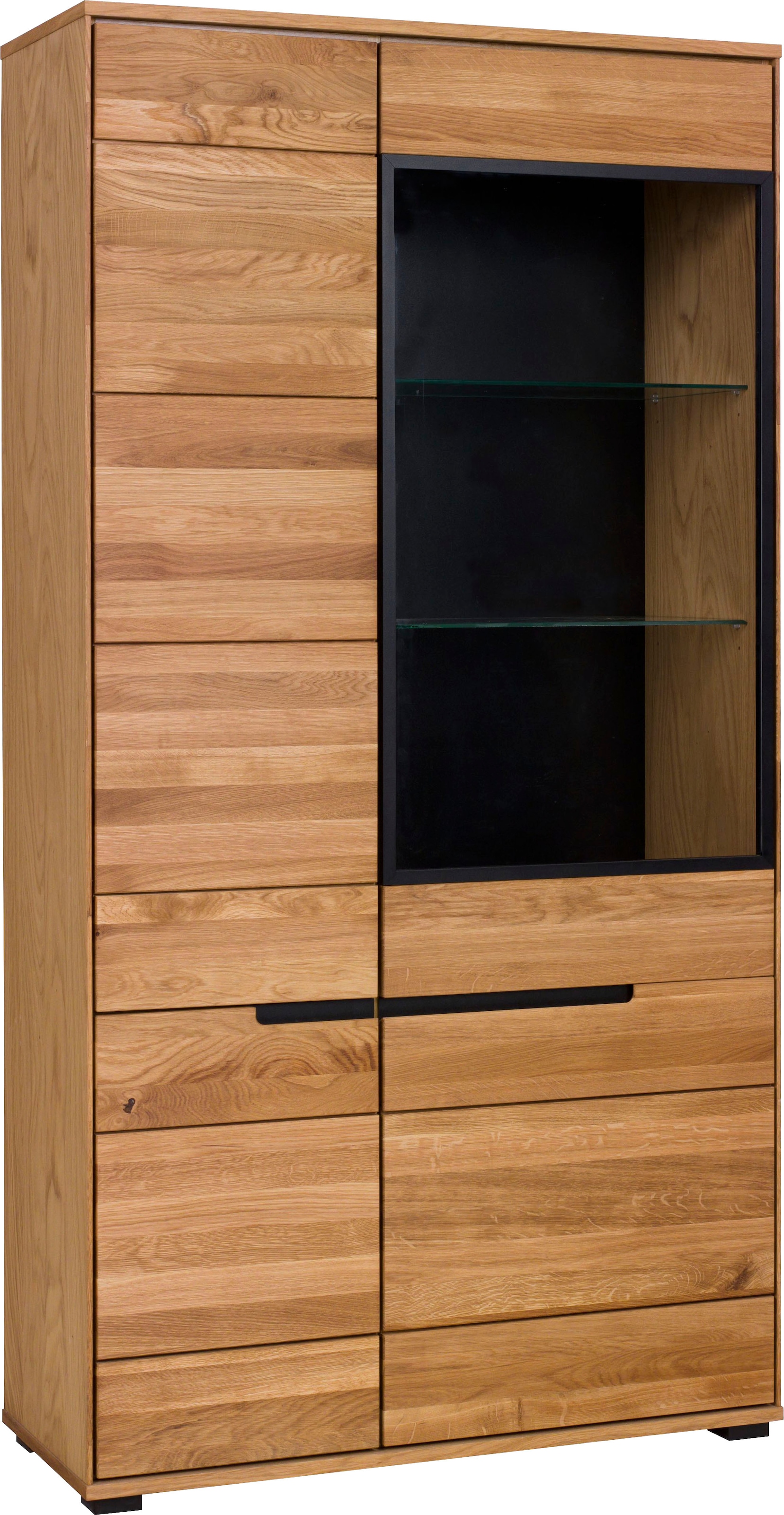 Image of Home affaire Vitrine "Vitrine LOLA B/T/H: 102,5/196,5/40,5cm" Eiche teilmassiv, Türen mit dampfer