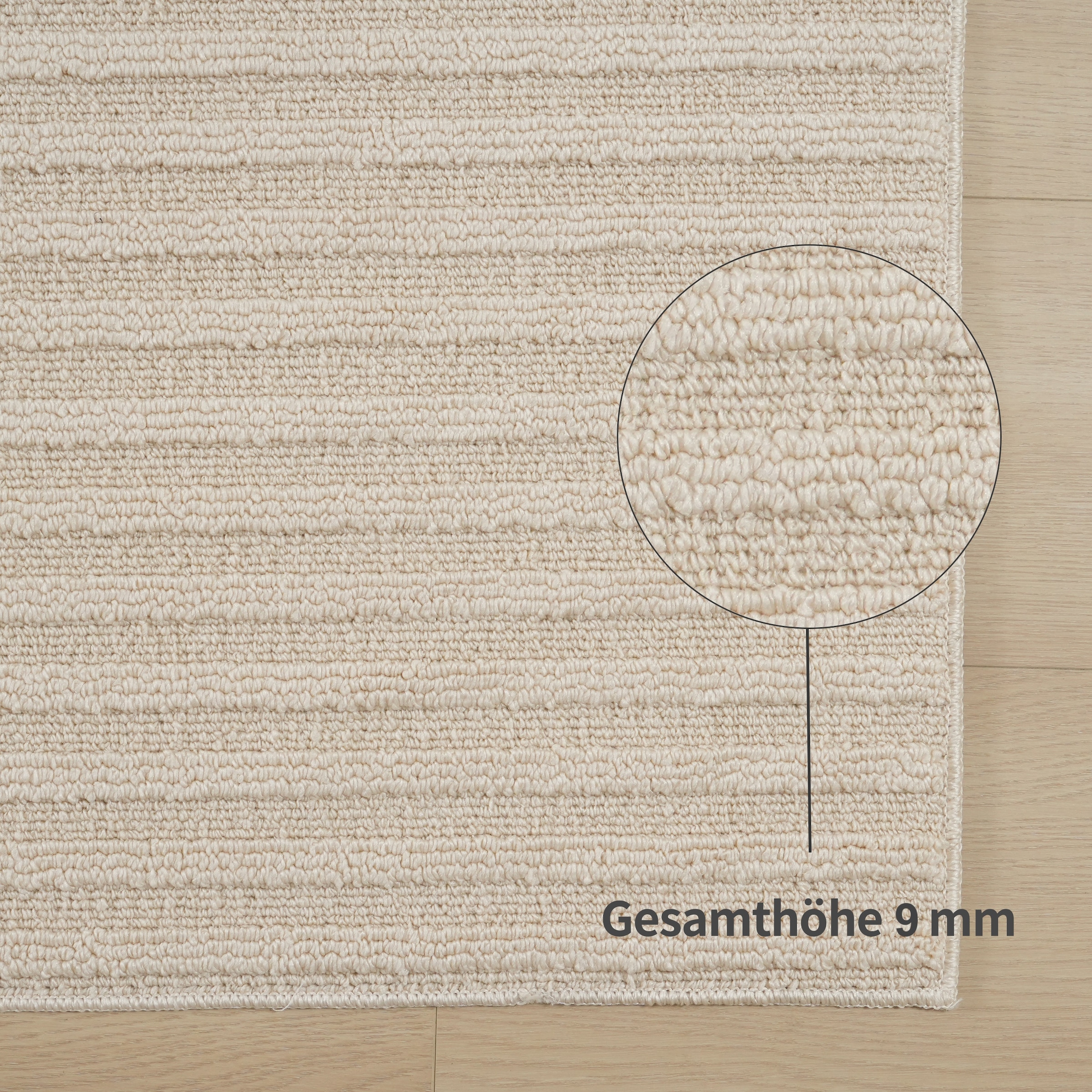 GOODproduct Teppich »Jola, In- und Outdoor geeignet, Hoch-Tief-Design, Scandi« rechteckig 9 mm Höhe Hoch-Tief-Struktur, Zen, Wetterfest & UV-beständig, Balkon, Camping