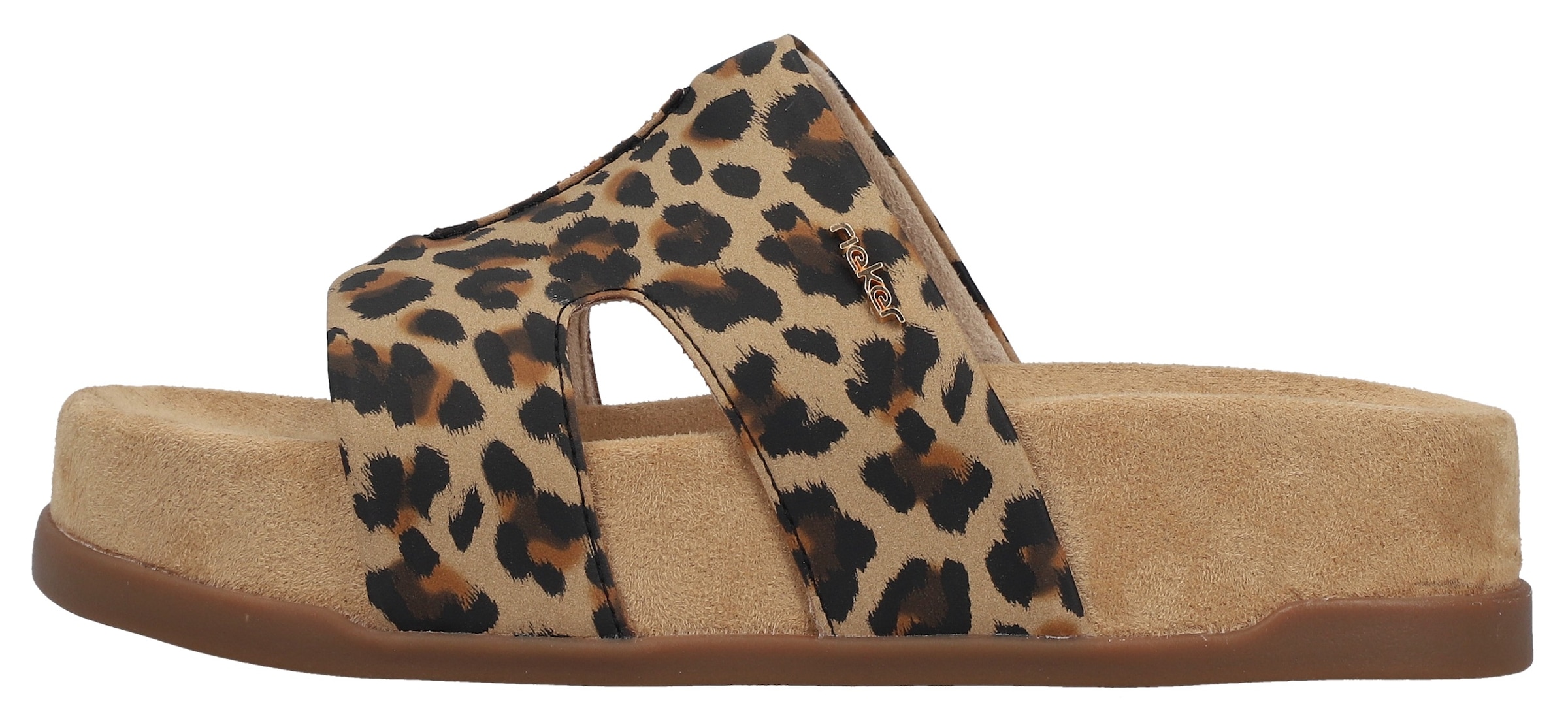Rieker Pantolette  chaussure d’été, chaussure de plage, chaussure de vacances en look léopard