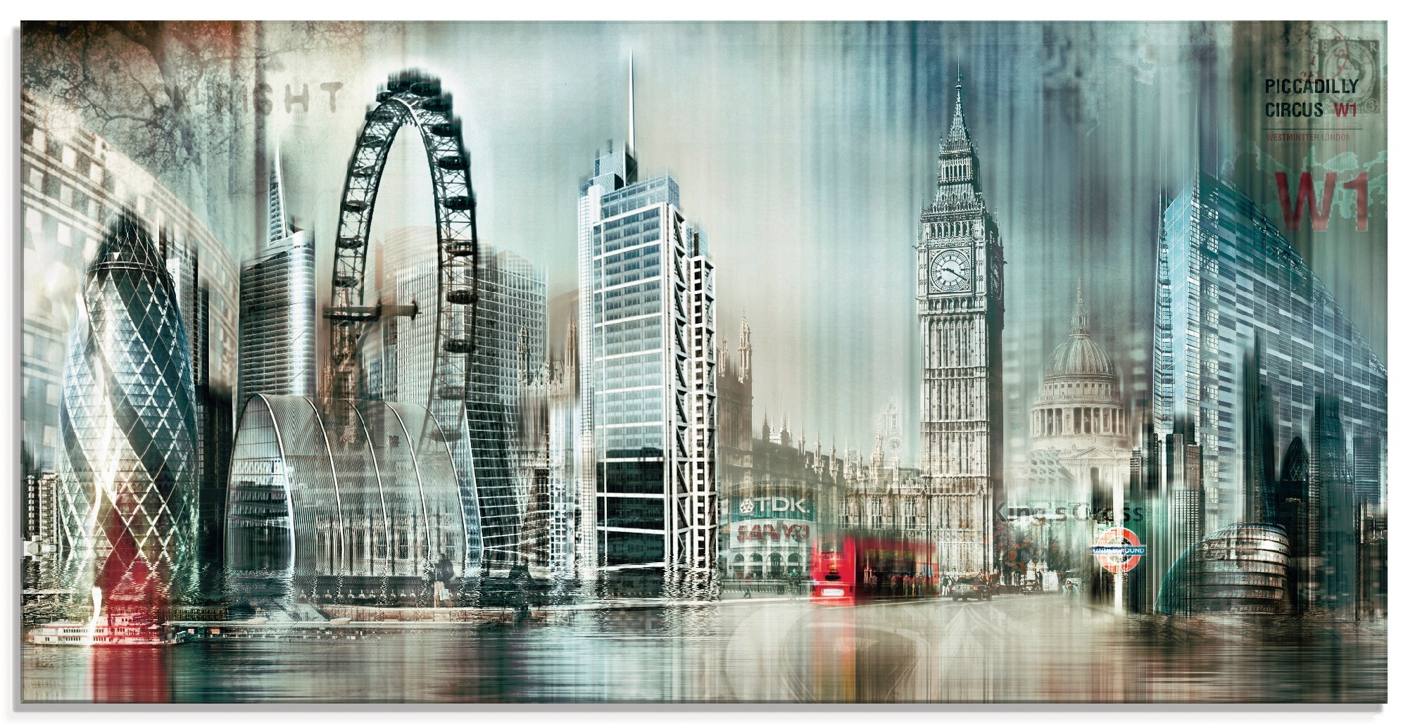 Image of Artland Glasbild »London Skyline Abstrakte Collage 11«, Grossbritannien, (1 St.) bei Ackermann Versand Schweiz