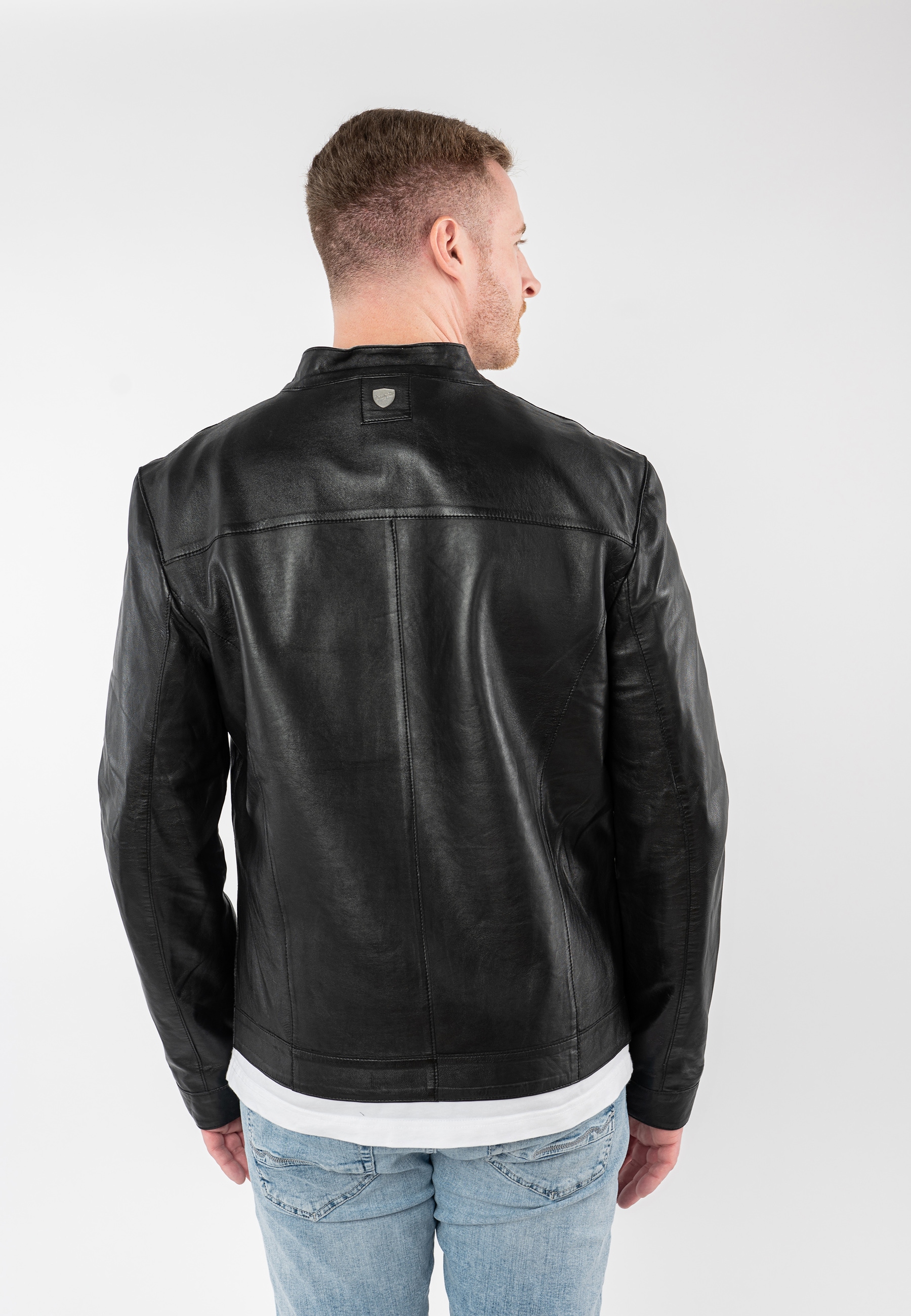 Mauritius Veste en cuir »MMOrlando« mit Bikerkragen