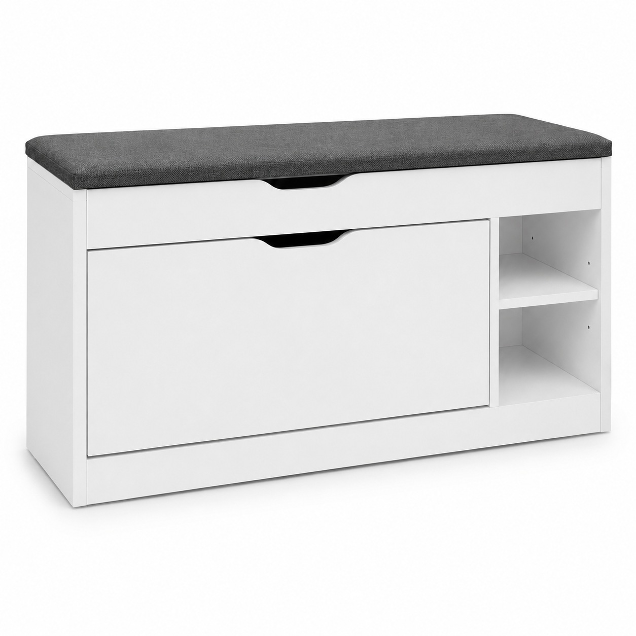 Image of GOODproduct Schuhbank "Eric, Schuhregal, Schuhtruhe, Schuhkommode, Sitzbank" Inkl. bequemem Sitzkissen, darunter 1 Klappe für Schuhe und 2 Fächer