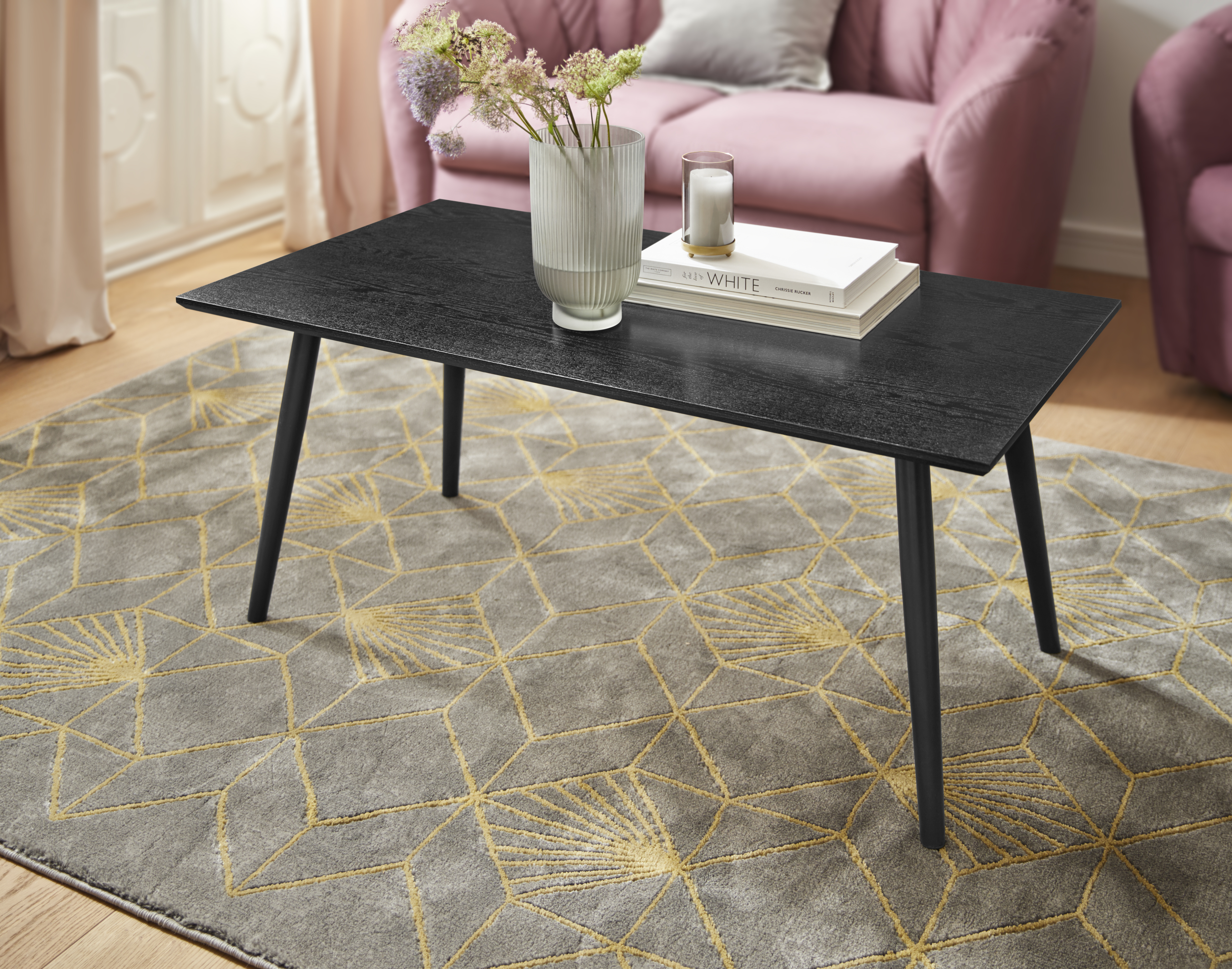 Image of Leonique Couchtisch »Eadwine«, Tischplatte aus pflegeleitem MDF mit Folie, Gestell aus Metall, in verschiedenen Farbvarianten erhältlich, Höhe 45 cm bei Ackermann Versand Schweiz