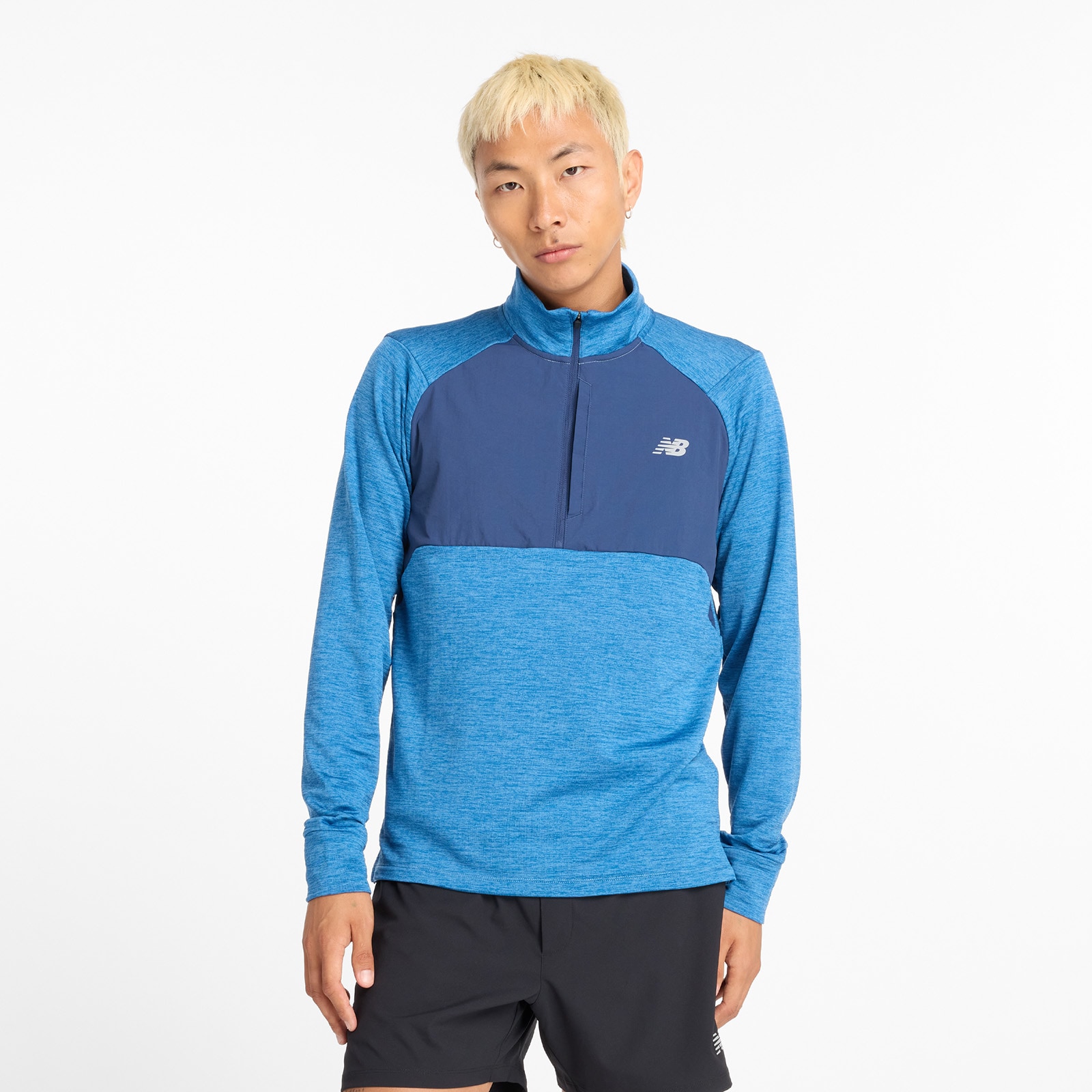 Image of New Balance Laufshirt "ATHLETICS HEAT GRID 1/2 ZIP" für vielseitige Aktivitäten, sportlicher Stil, für Erwachsene