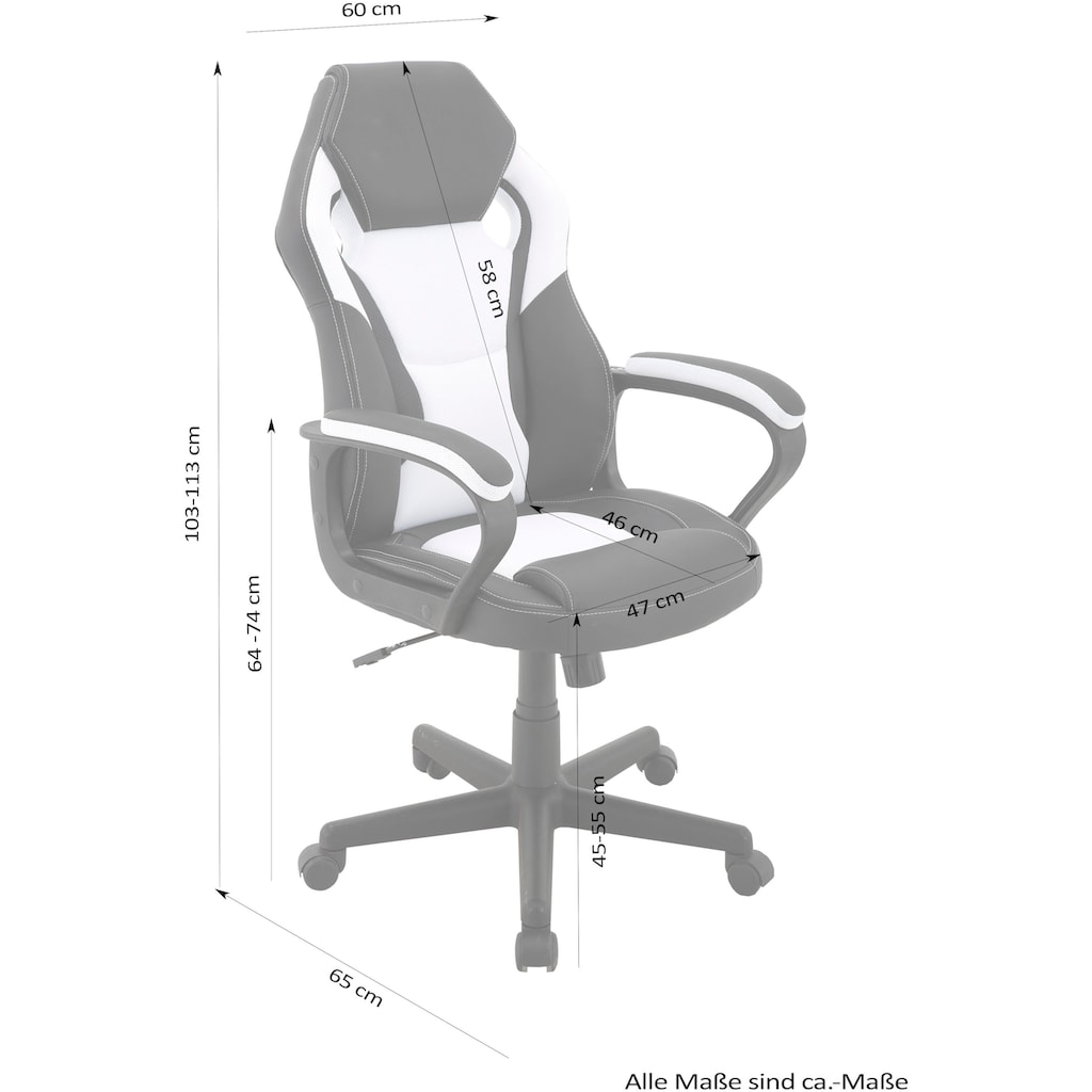 Homexperts Chefsessel »Manta«, Kunstleder-Netzstoff, Gamingchair passend zum Gamingtisch Tron