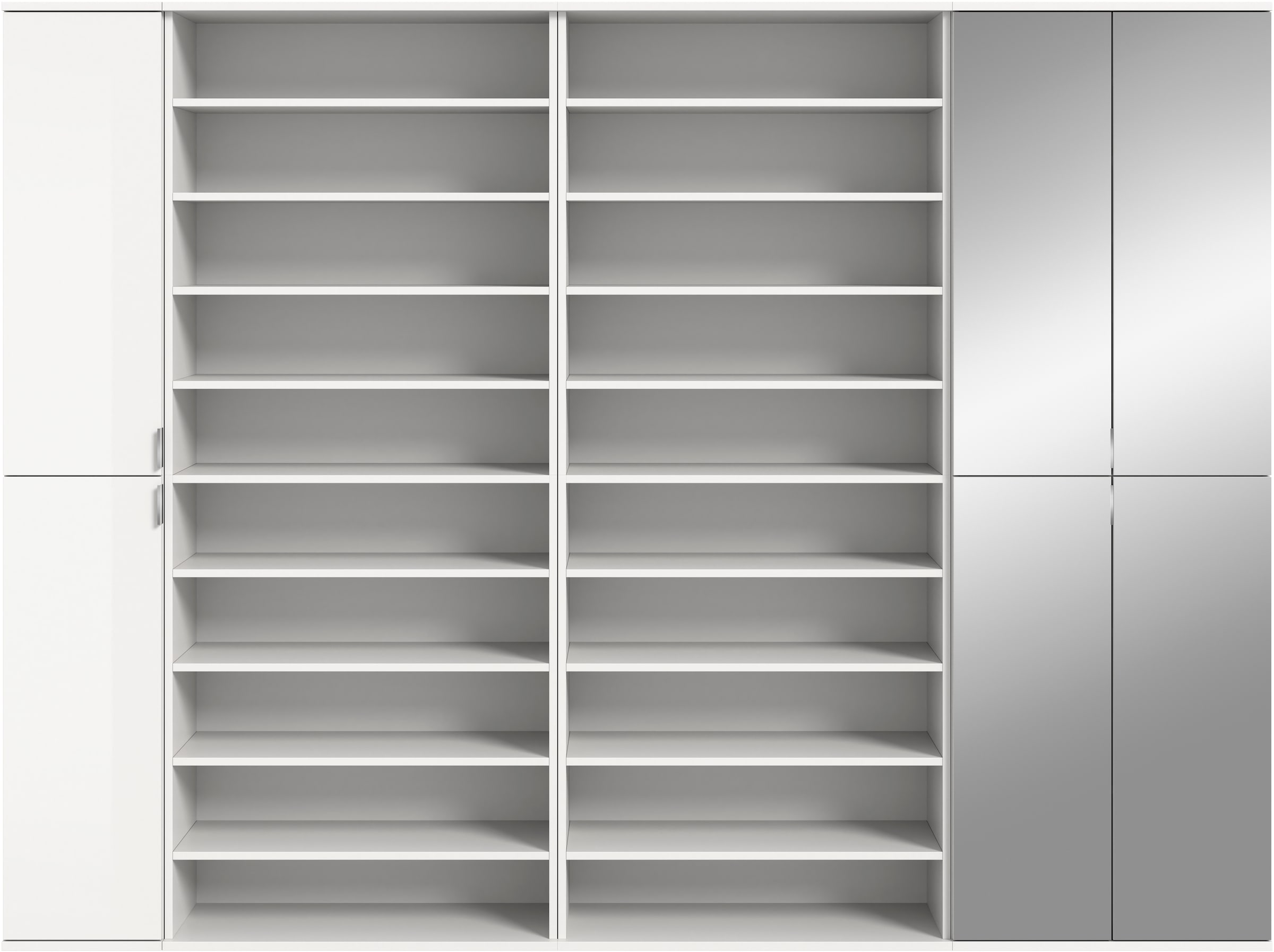 INOSIGN Garderoben-Set »Trondheim, Garderobenset 4-tlg. Breite 232 cm,«, (4 St.), hochglanz, best. aus: Spiegelschrank, 2x Schuhregal, Schrank, Flur