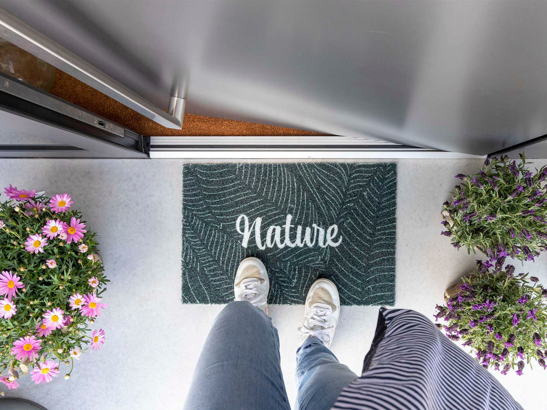 Primaflor-Ideen in Textil Fussmatte »Schmutzfangmatte COUNTRY, Nature«, rechteckig, 7 mm Höhe, Schmutzfangmatte, Kokos-Optik, mit Spruch, rutschhemmend, waschbar