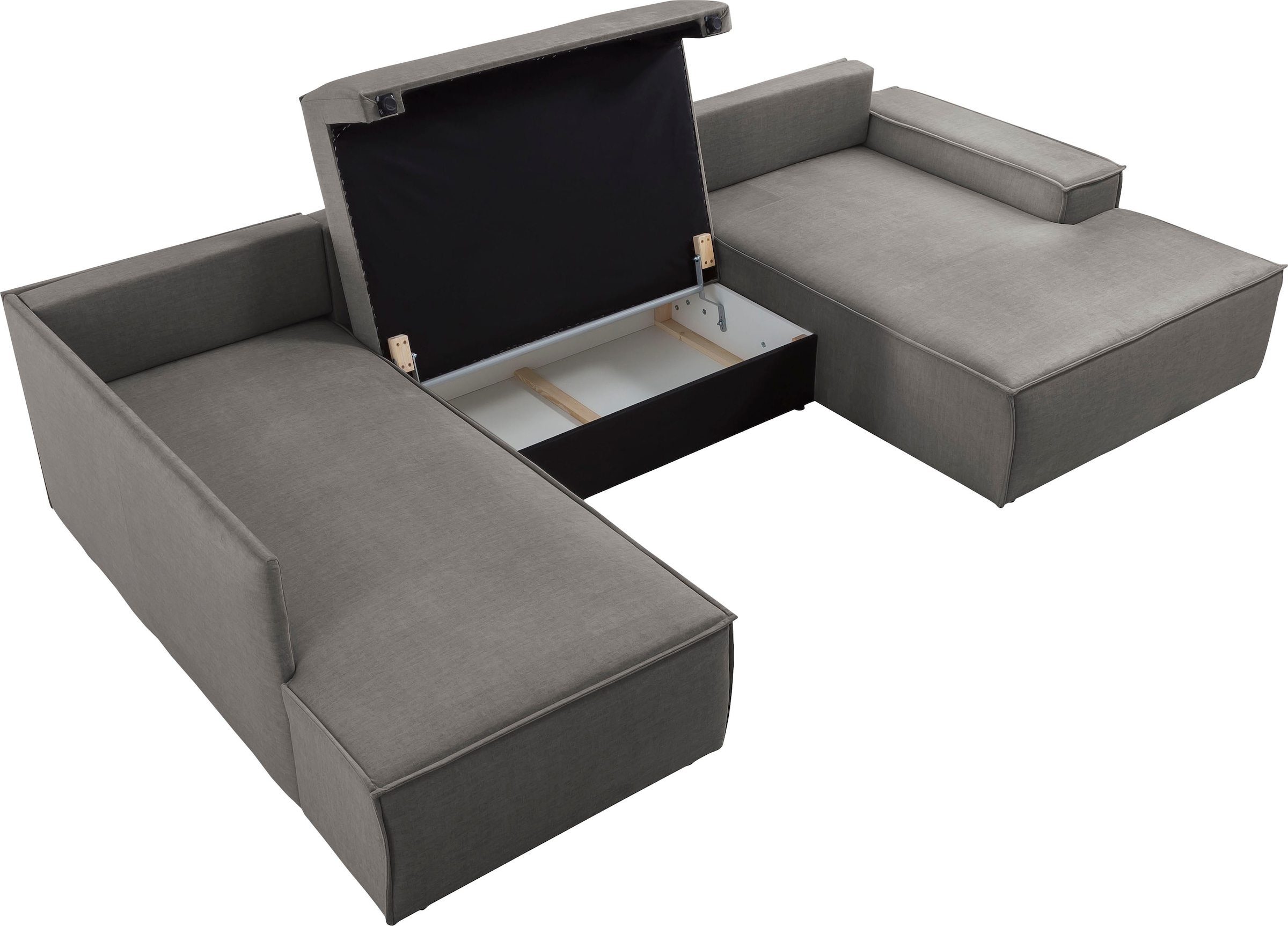 GOODproduct Paysage de salon »SHERWOOD U-Form, 329 cm - OTTO. Verlässliche Qualität.« Fonction couchage avec coffre-lit (194x139 cm), velours côtelé, vintage, velours