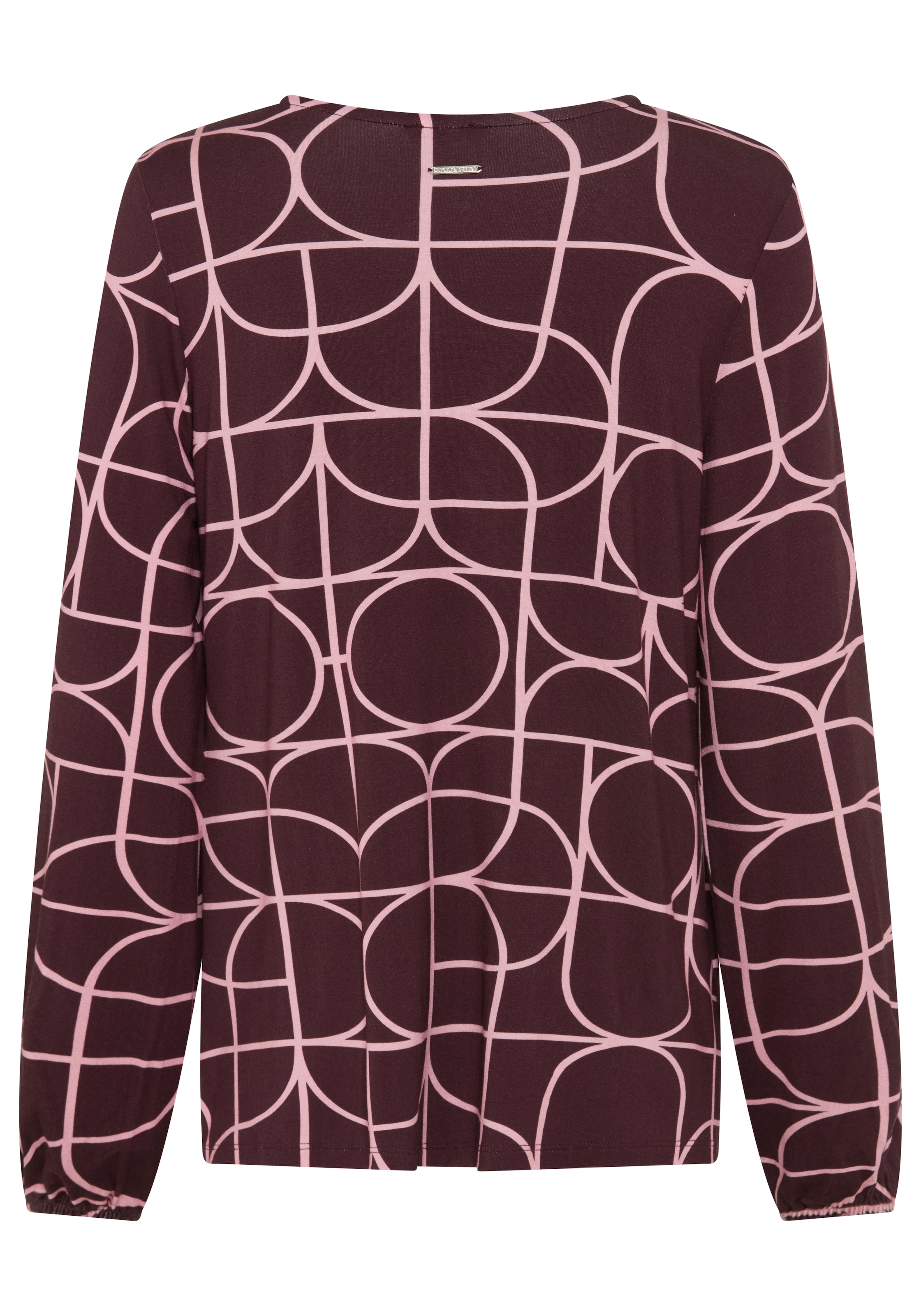 Laura Scott Langarmshirt figurumspielende Passform, hüftlanger Schnitt, V-Ausschnitt