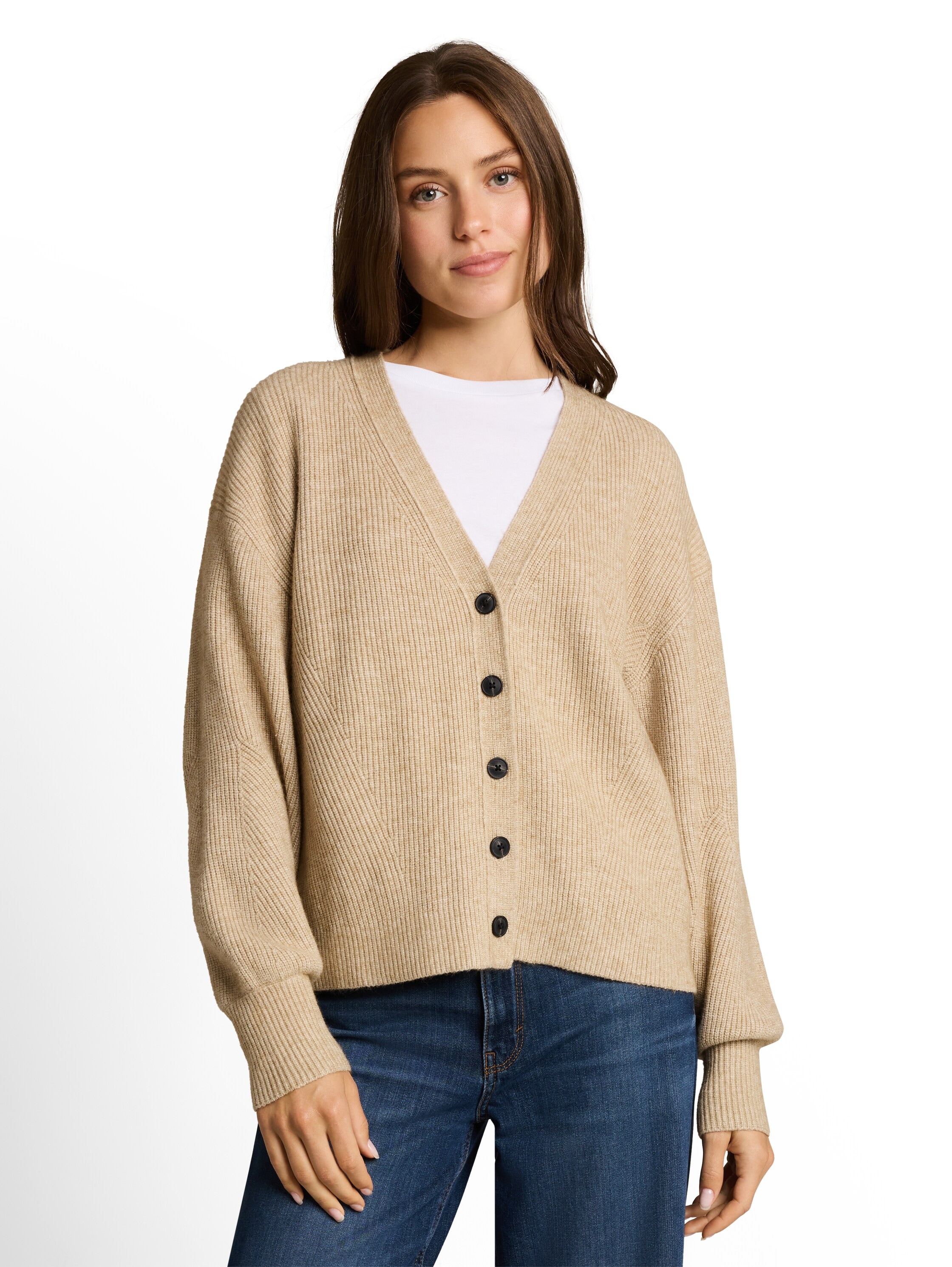 TOM TAILOR Veste en tricot »Oversized« avec encolure en V