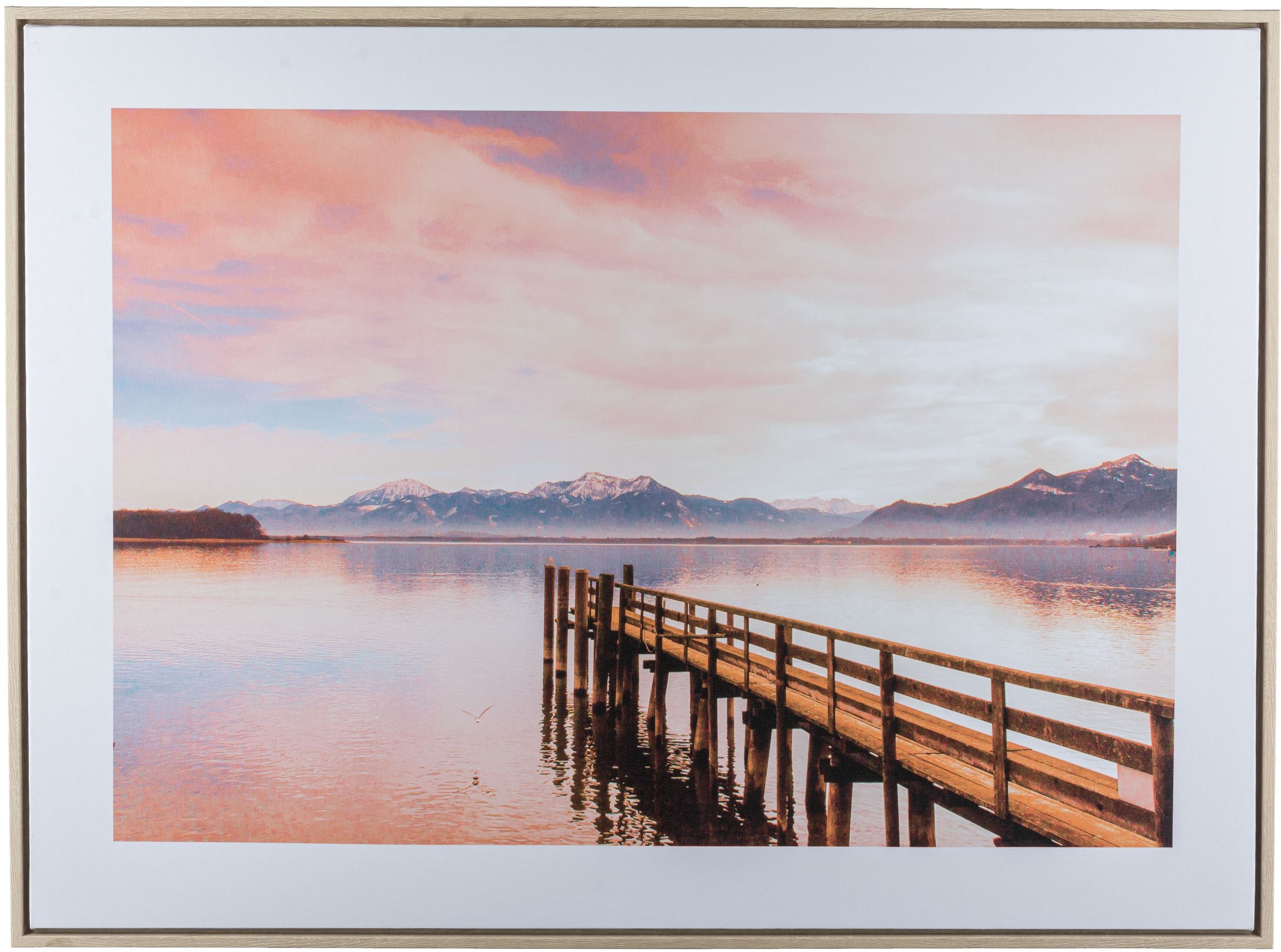 Image of Creativ home Bild mit Rahmen "Steg" 1 Stk. tlg. mit besonderer Lichtstimmung