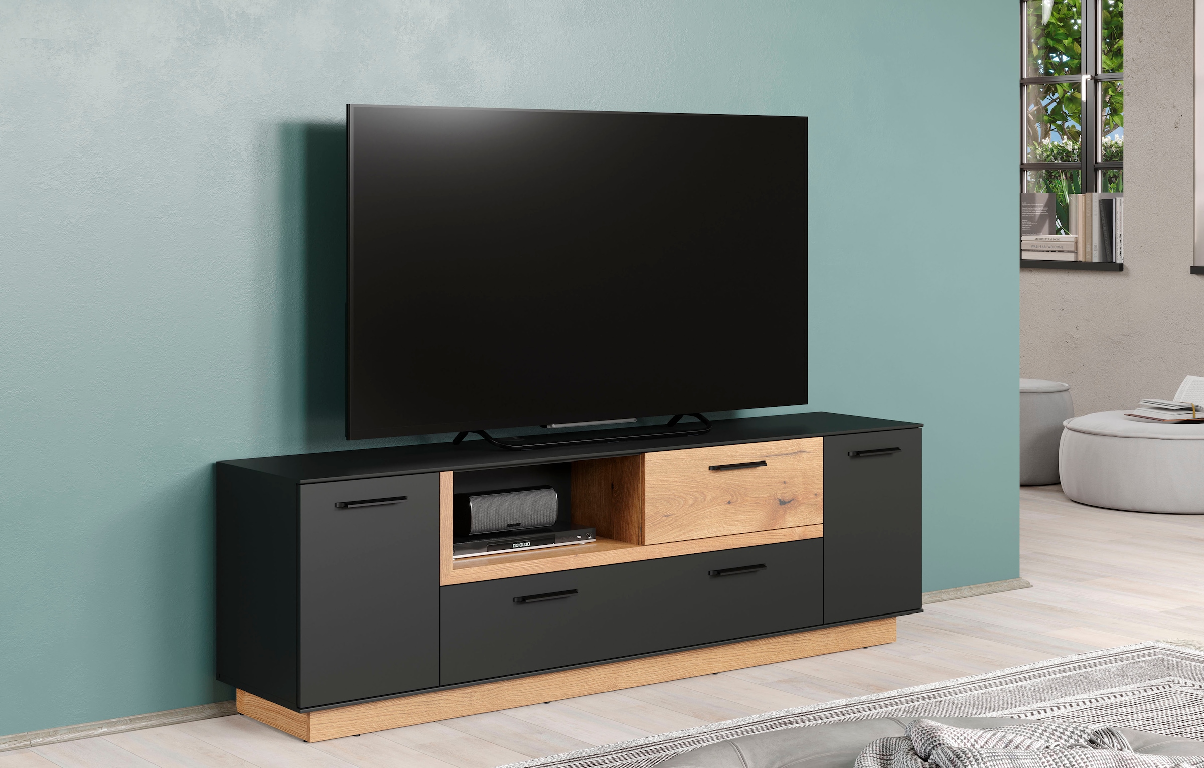 INOSIGN TV-Bank »Premont« 1 Stk. tlg. Eleganter, zweifarbiger TV-Schrank - Lowboard mit Soft-Close
