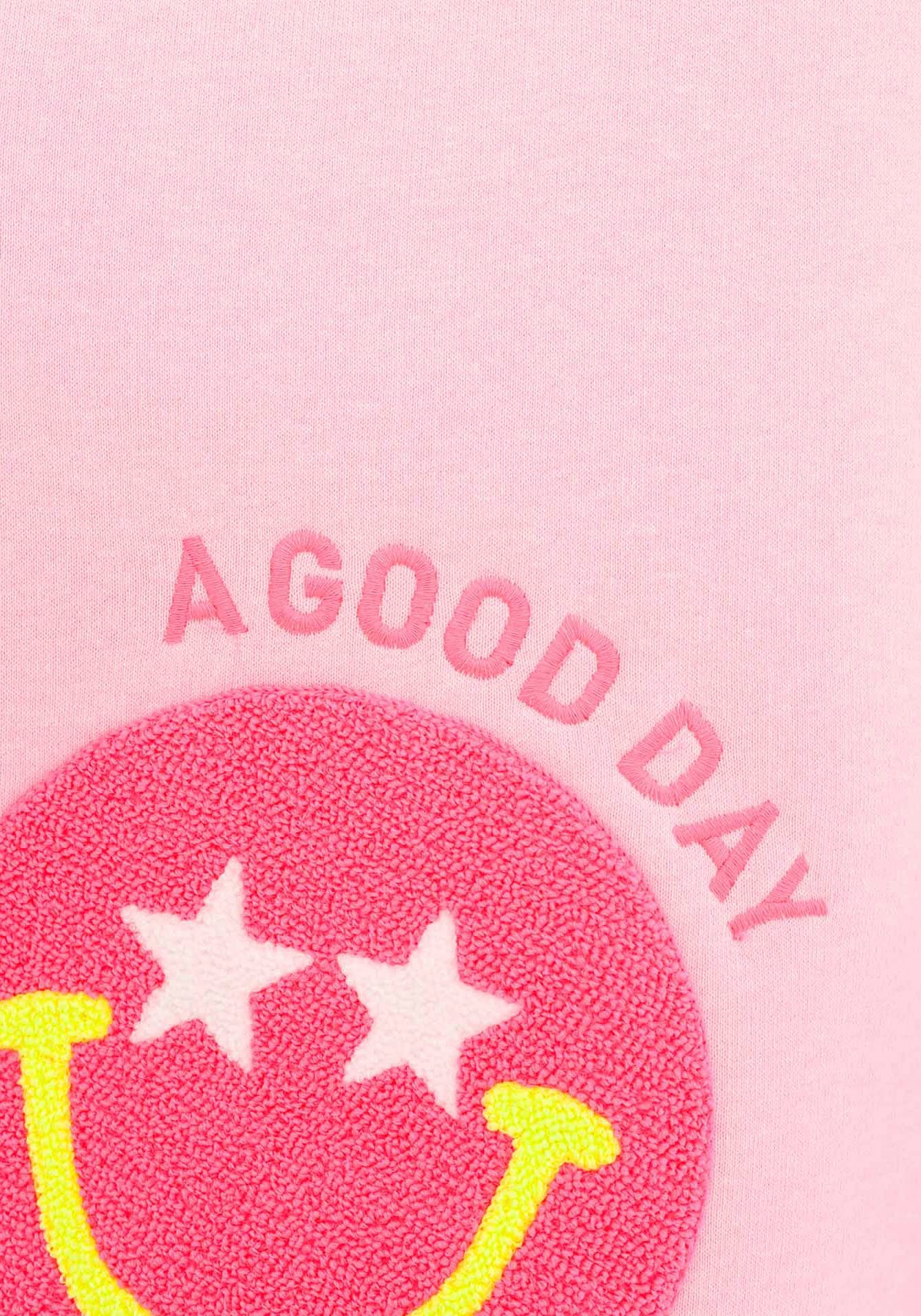 Zwillingsherz Hoodie »"Always Happy" Kids«, mit grossem Smiley und neonfarbenen Details