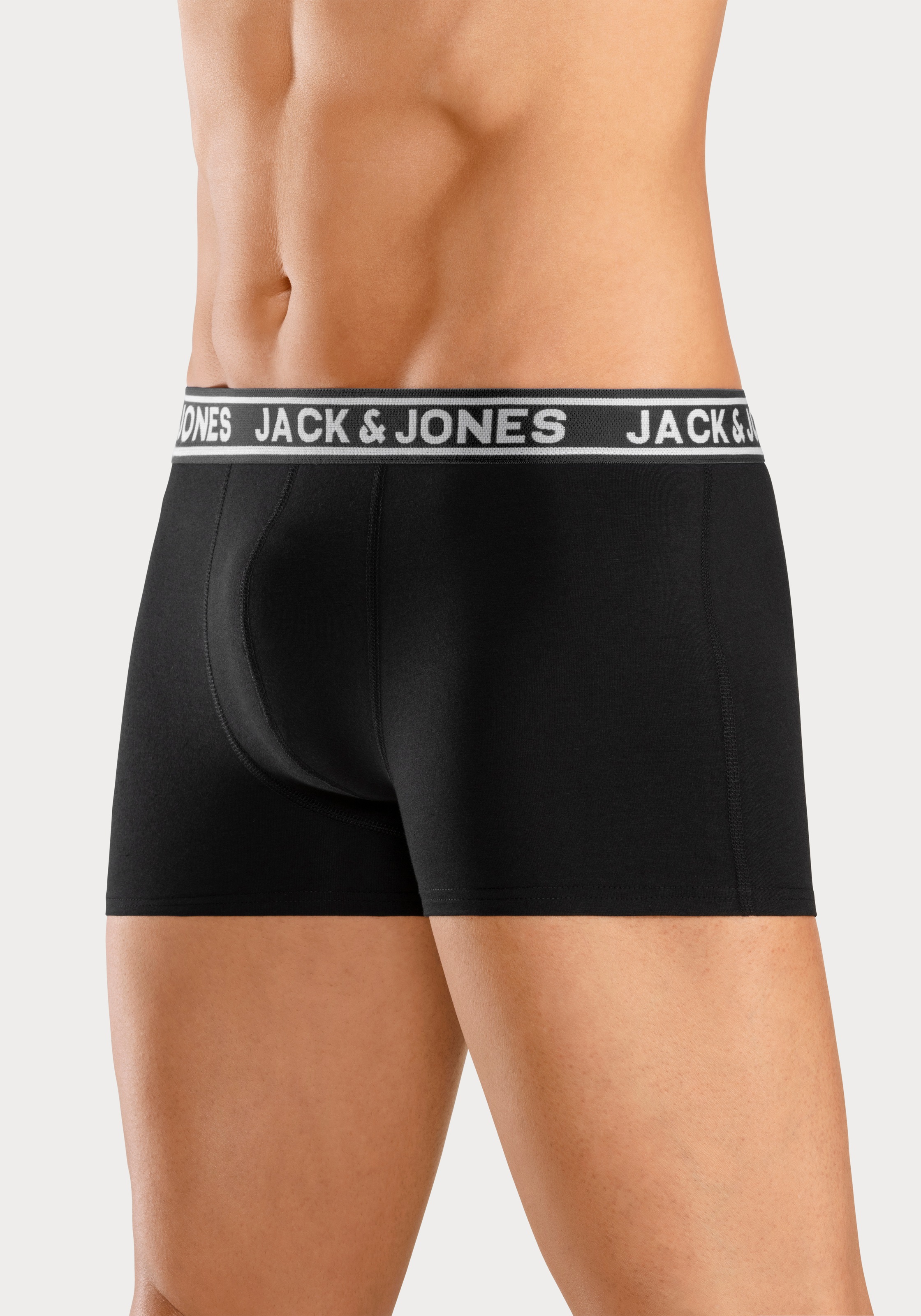 Jack & Jones Trunk »JACCRISP im 6er Pack mit Logobund und Stretchkomfort«, (Packung, 6 St.), unifarben mit Farbeinsatz, modisch, eng anliegend, Baumwollmischung