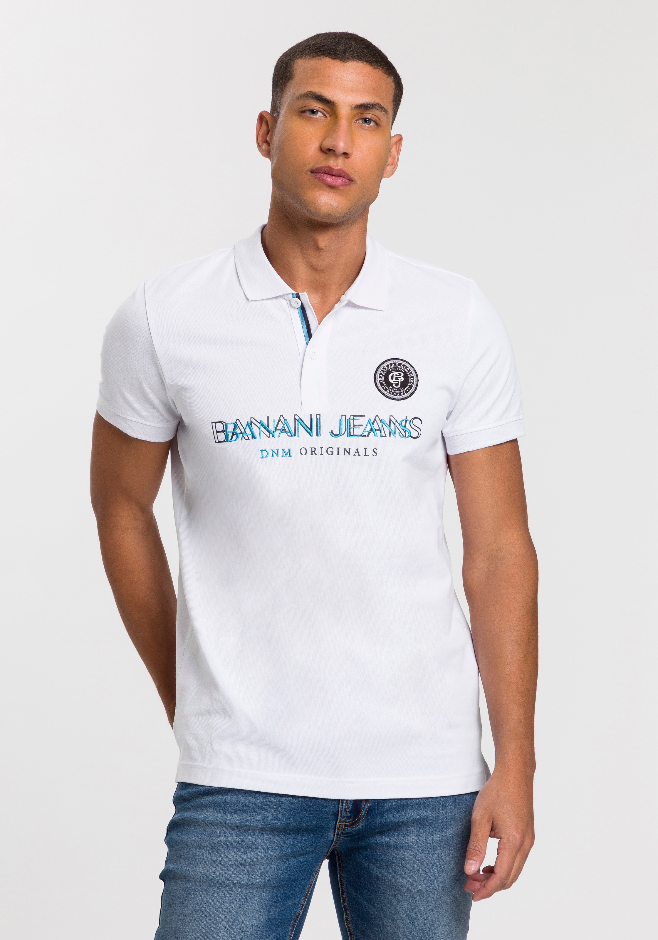 Image of Bruno Banani Poloshirt, mit 3D Print und Stickerei bei Ackermann Versand Schweiz