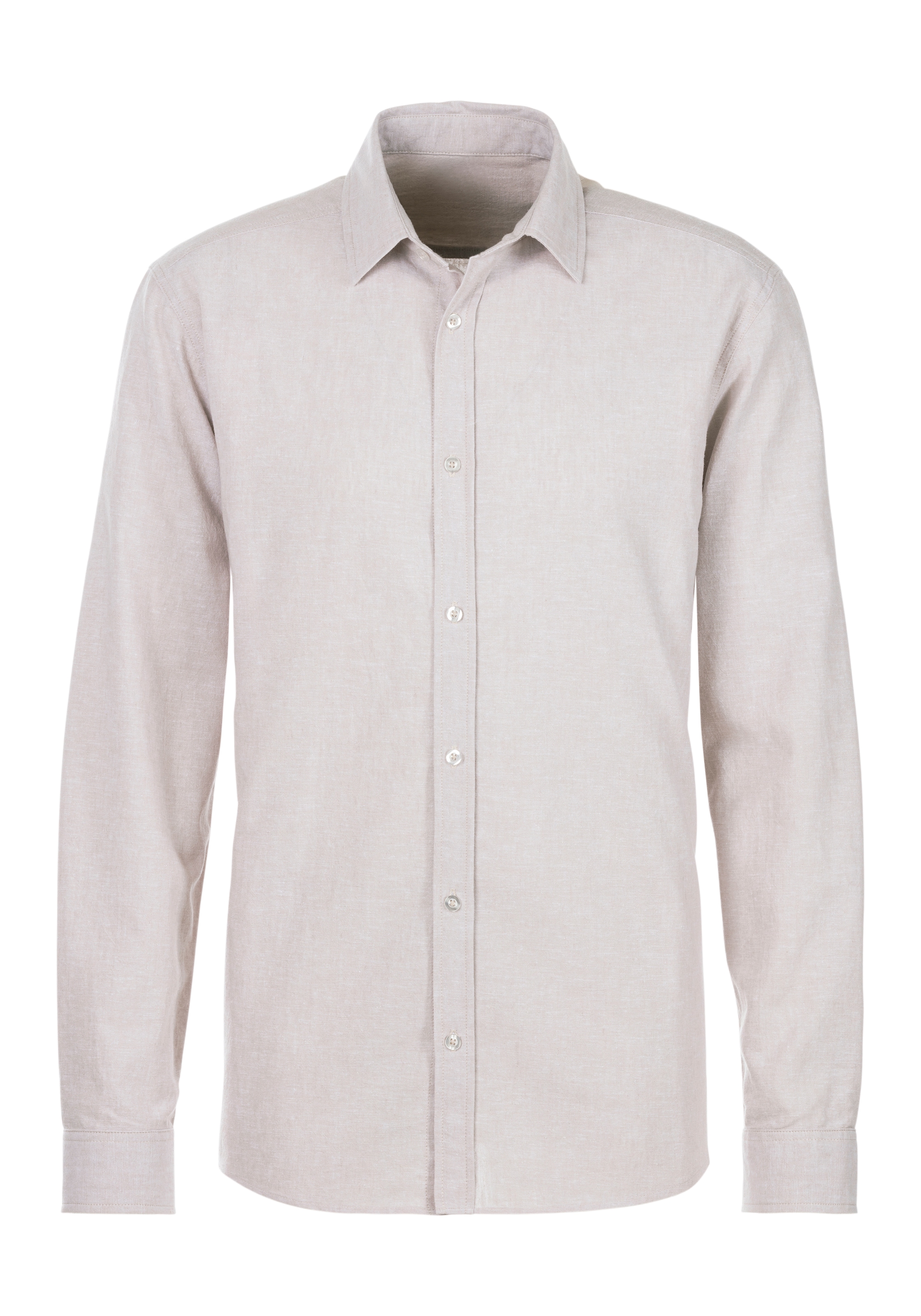 John Devin Langarmhemd »Regular Fit,«, Sommerhemd mit Kentkragen aus Baumwoll-Leinen Mischung