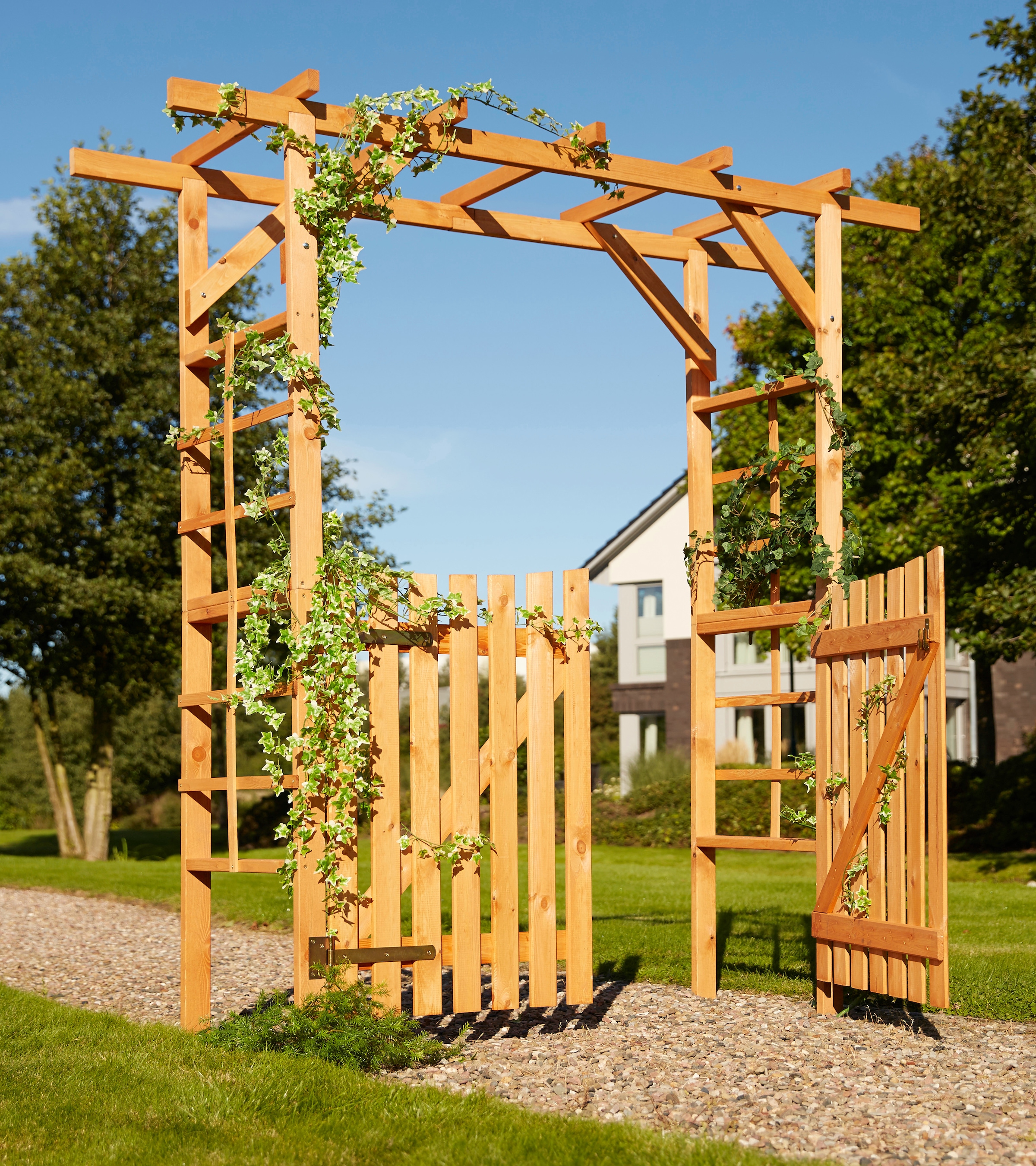 promadino Rosenbogen »Pergola Anke«, BxTxH: 200x60x210 cm, mit Türen