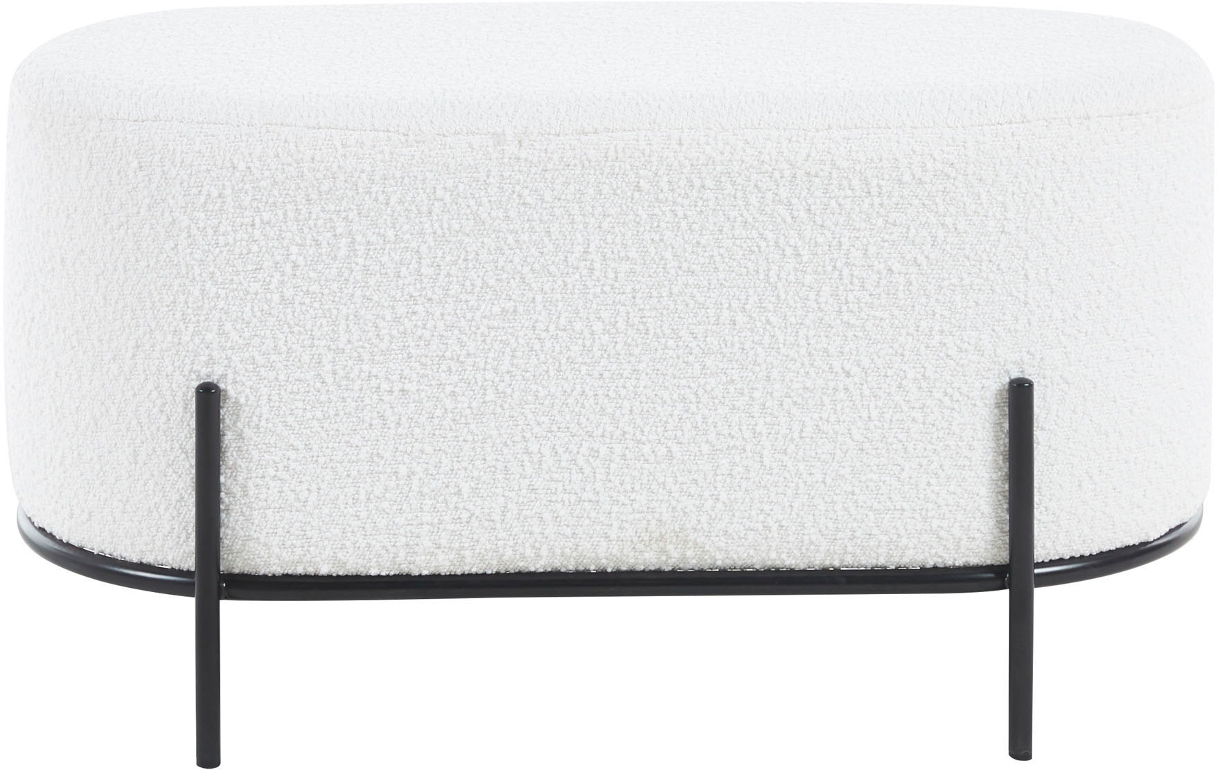 SalesFever Polsterhocker, mit Design-Gestell aus schwarzem Metall