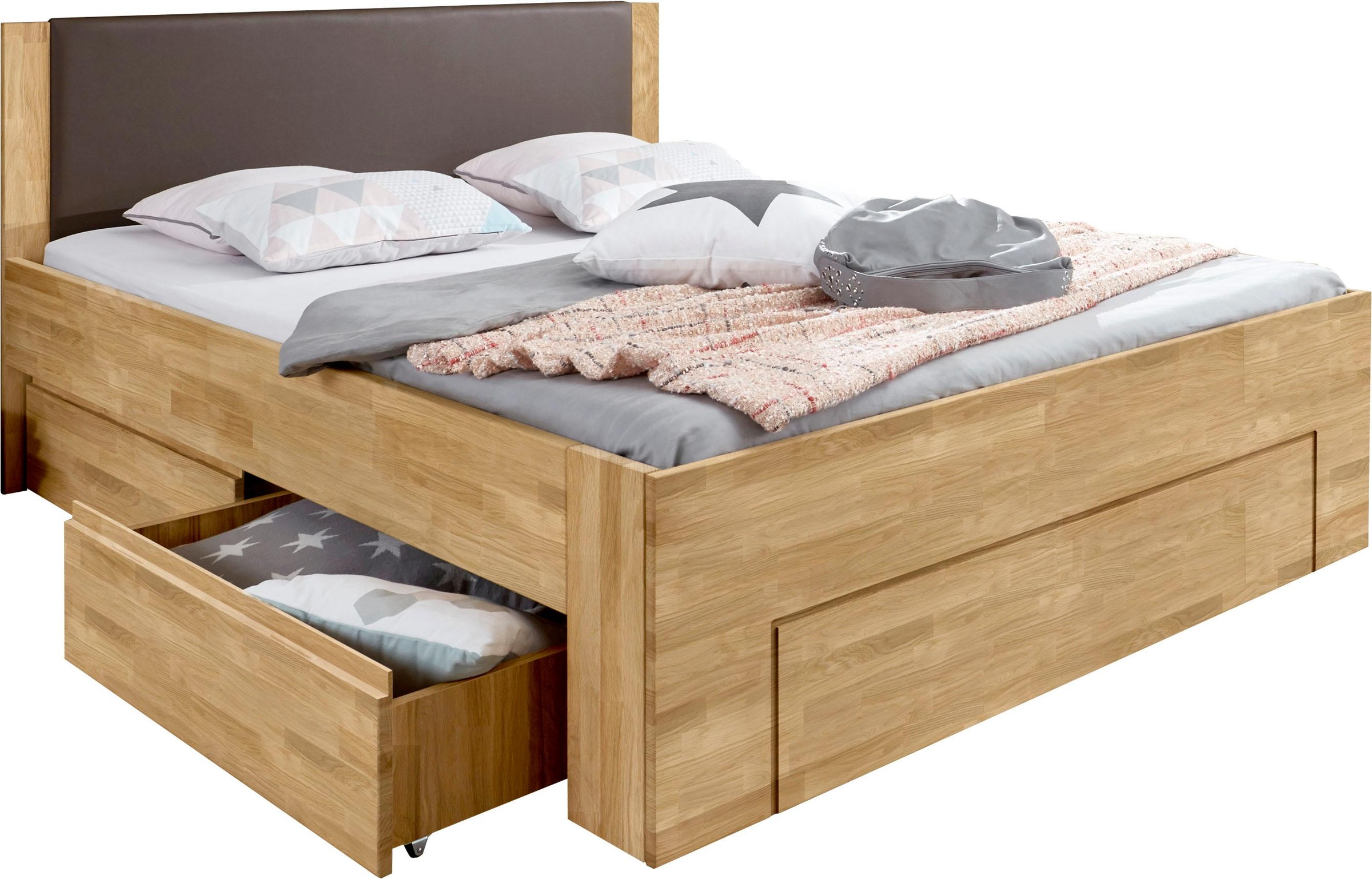 Image of GOODproduct Stauraumbett "Bernett" aus massiver Buche, mit Stauraumschubladen