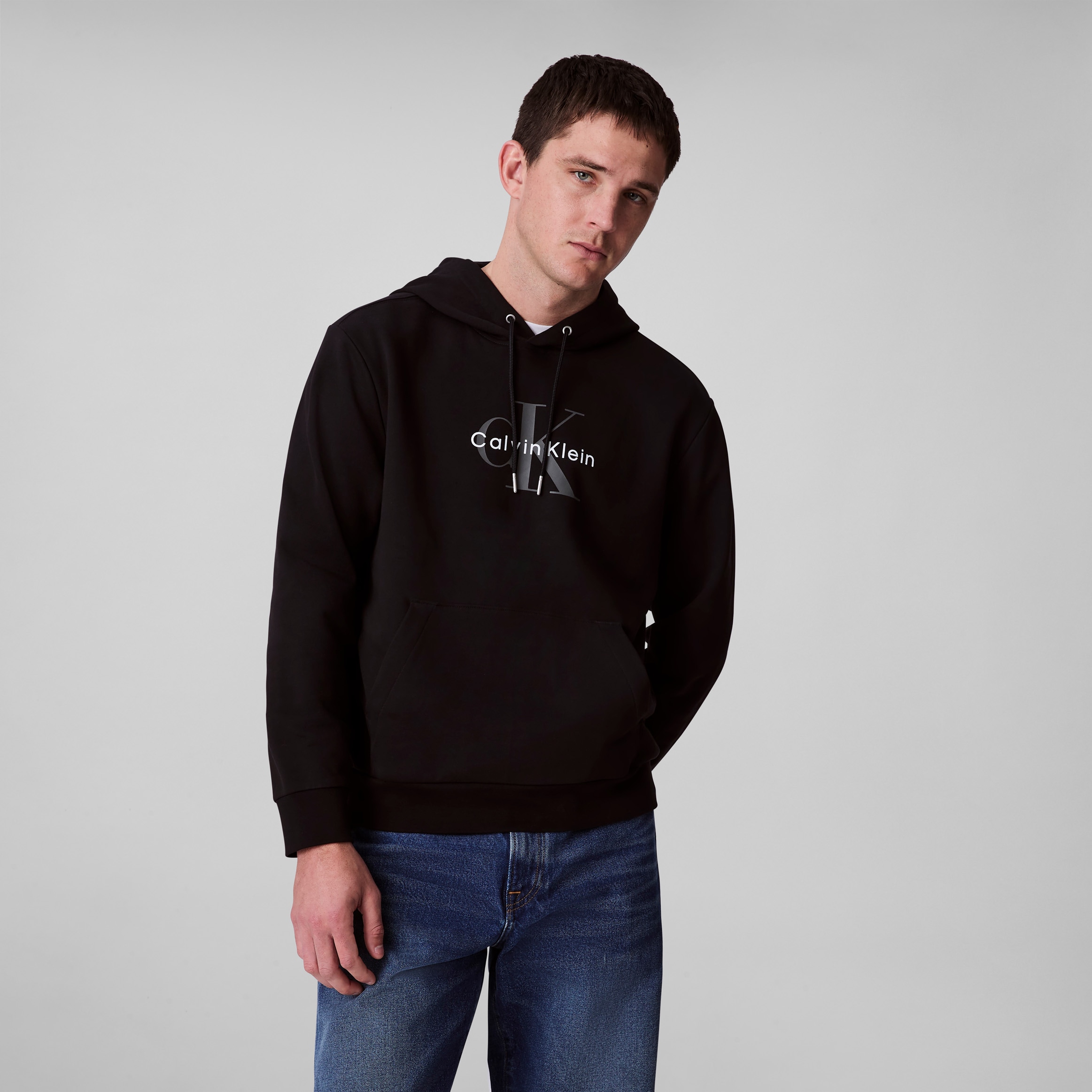 Image of Calvin Klein Kapuzensweatshirt "400GSM TERRY MONOLOGO HOODIE", Mit Rundhalsausschnitt