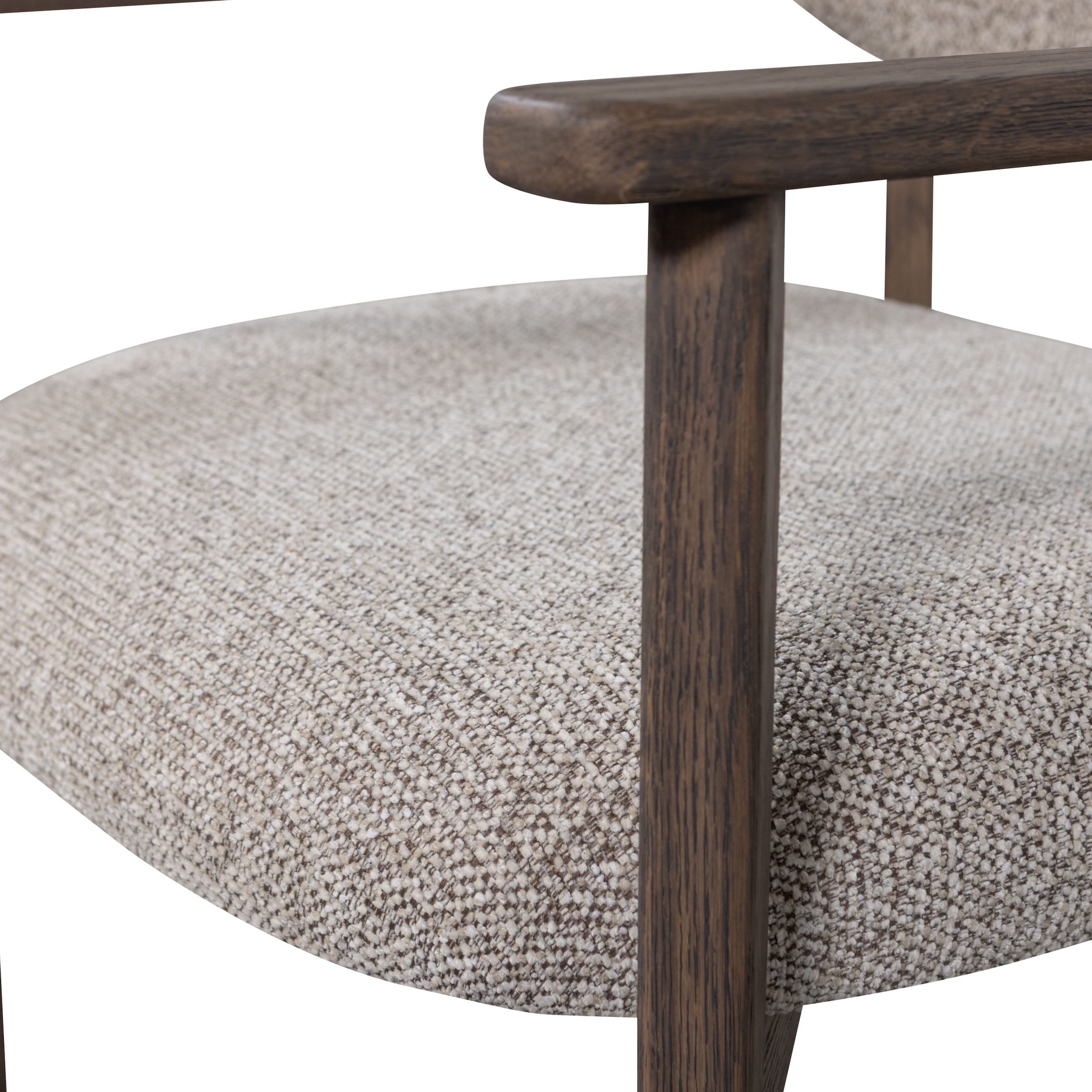WOOOD Loungesessel »Udar mit More-Melange-Bezug und Eichenholzgestell, B68 x T75 x H76 cm« Sehr hohe Verschleissfestigkeit, Tragkraft 120 kg, mittlere Sitzhöhe