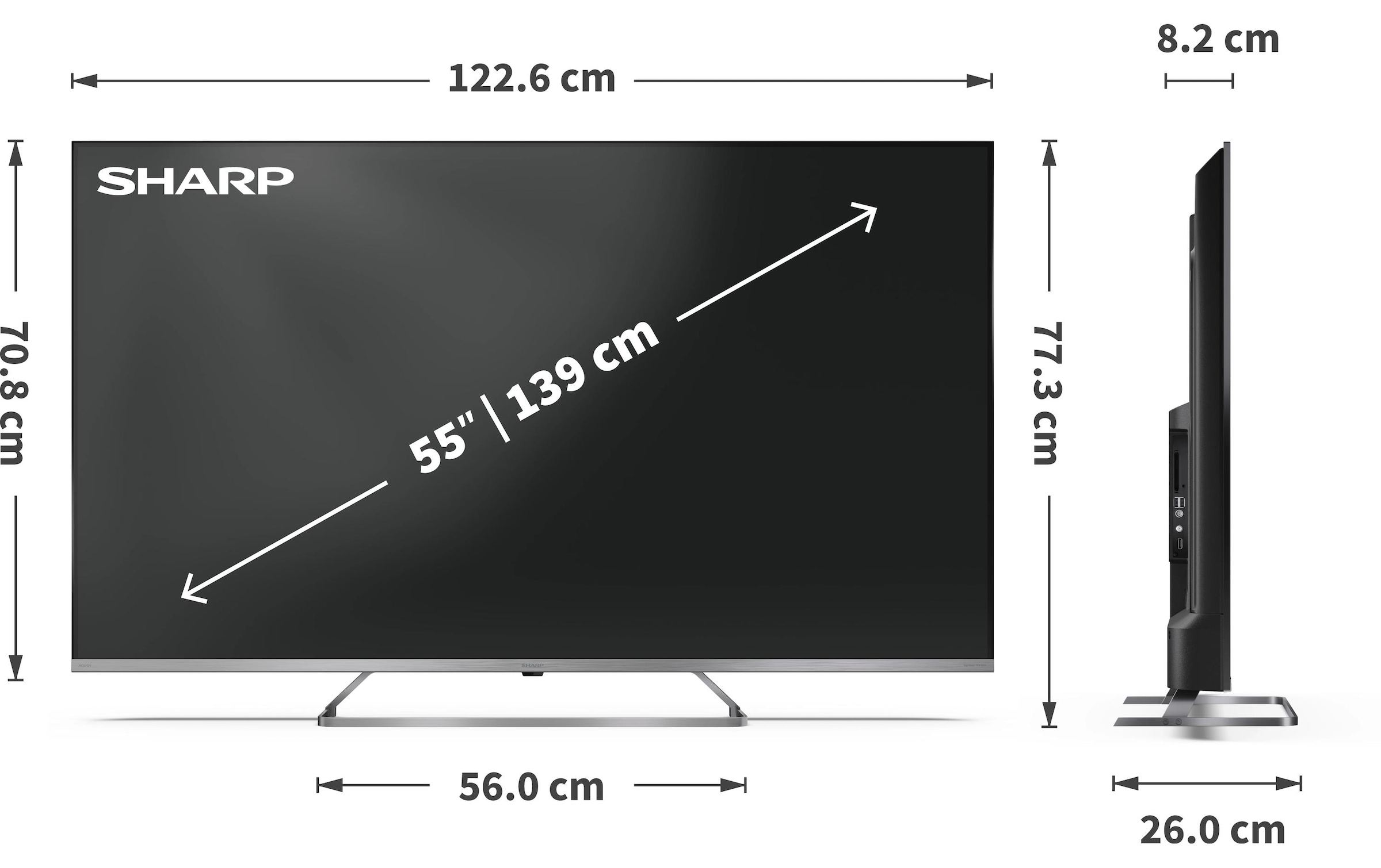 Sharp Mini-LED-Fernseher »55JP7465E« 139 cm/55 ″