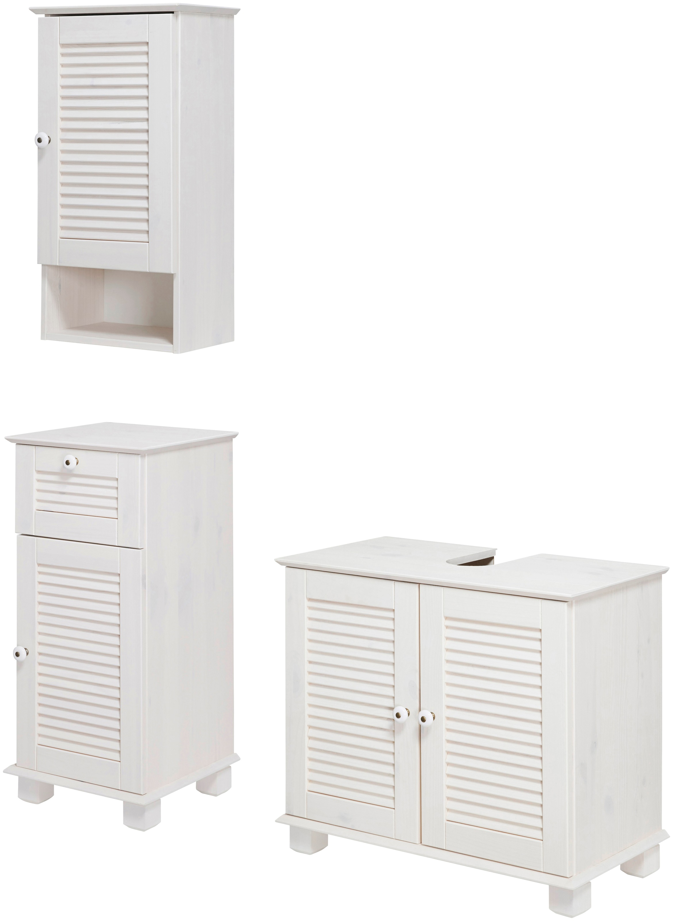 Image of welltime Badmöbel-Set »Sund«, (3 St.), aus massivem Kiefernholz bei Ackermann Versand Schweiz