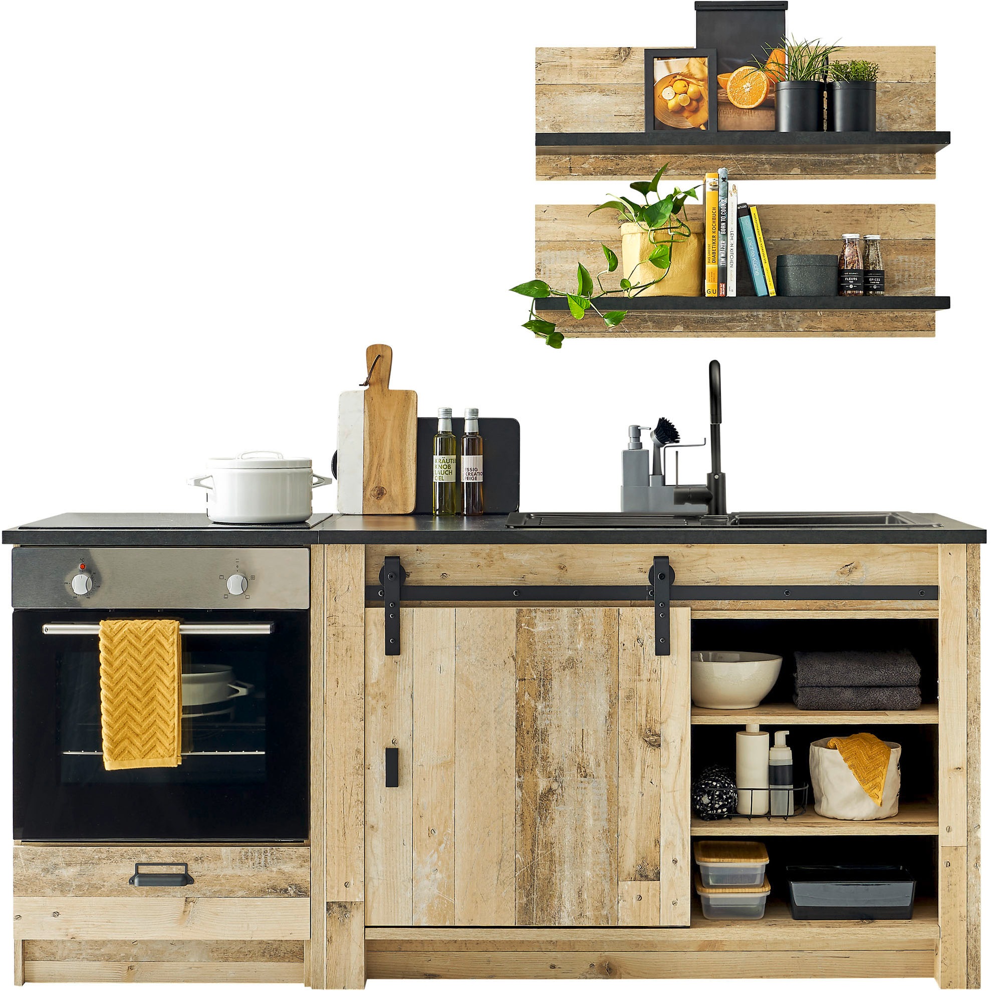 Home affaire Küchenzeile "Sherwood" Breite 196 cm, mit Herdumbauschrank, ohne E-Geräte
