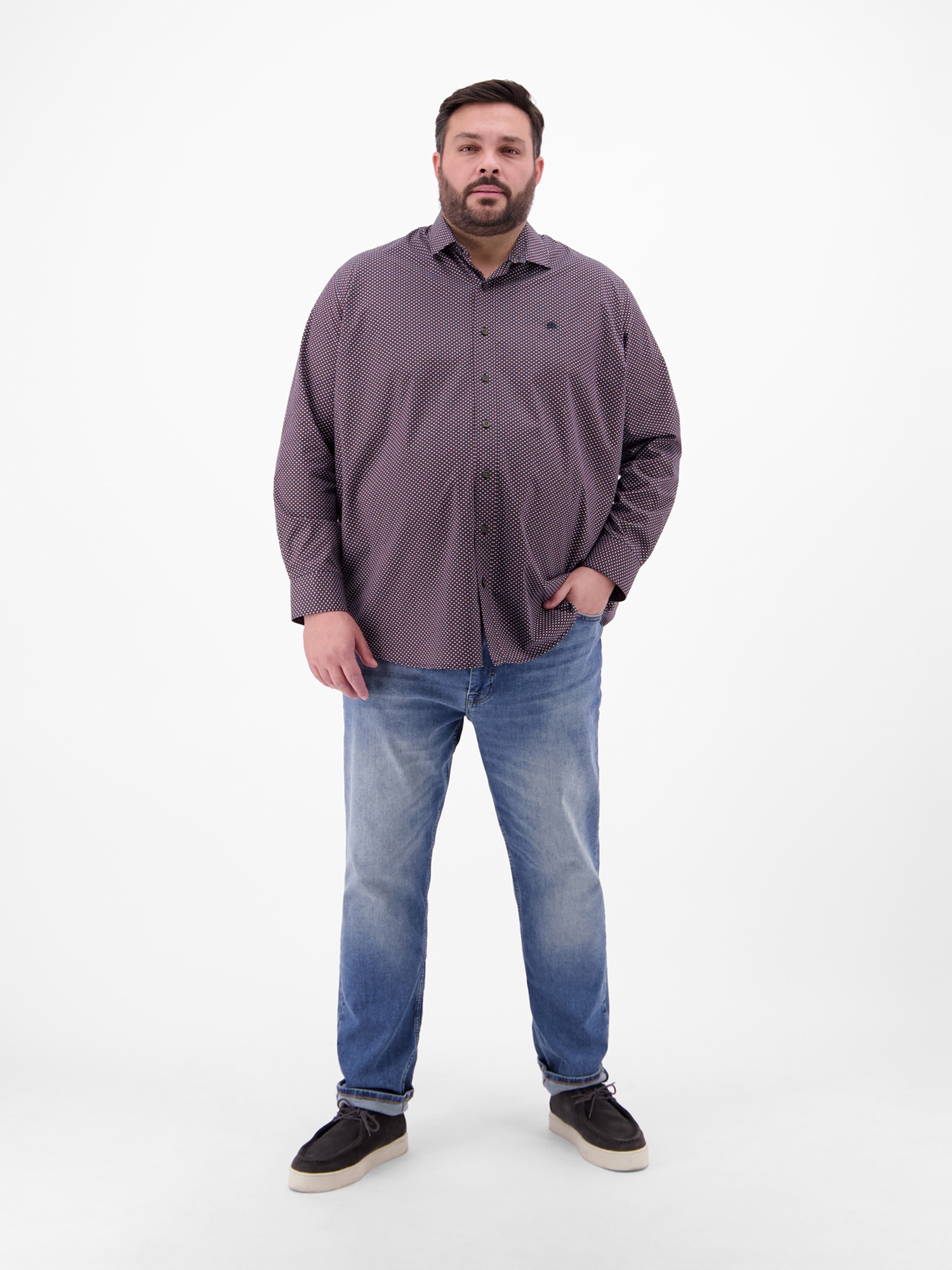 LERROS Chemise à manches longues »Langarmhemd in Übergrössen, dezent gemustert«