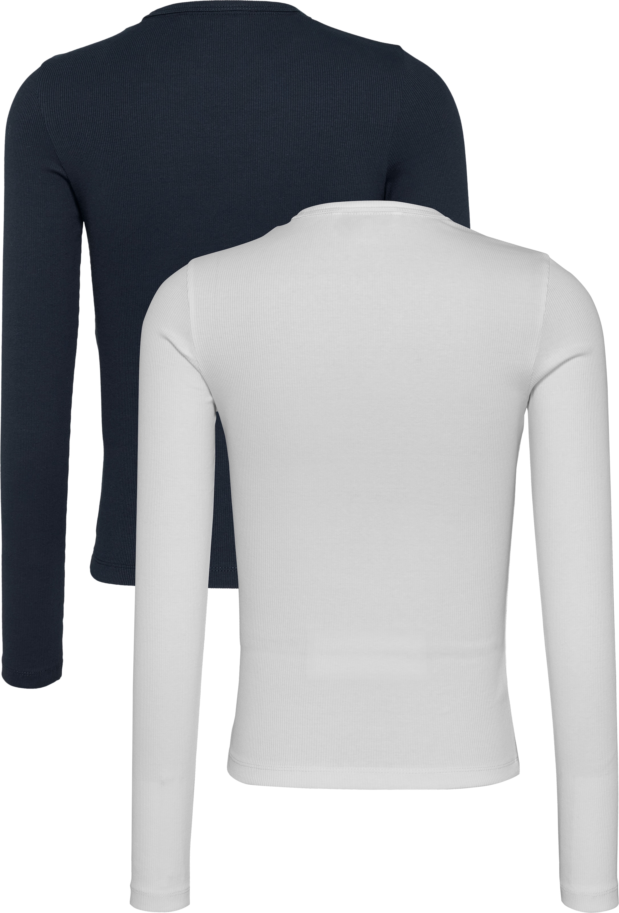 Tommy Jeans Langarmshirt »TJW 2PACK SLIM ESSENTIAL RIB LS«, in Rippoptik, mit Logostickerei