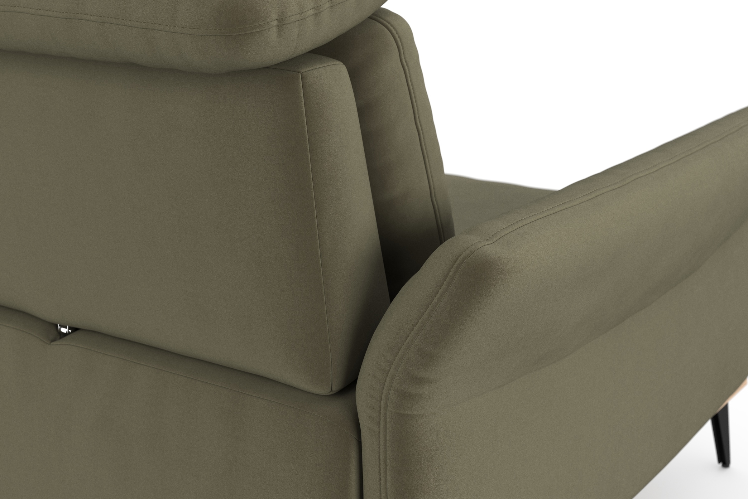 Places of Style Ecksofa »Fjord L-Form«, massiv, wahlweise mit Armlehnfunktion, Kopf- Sitztiefenverstellung