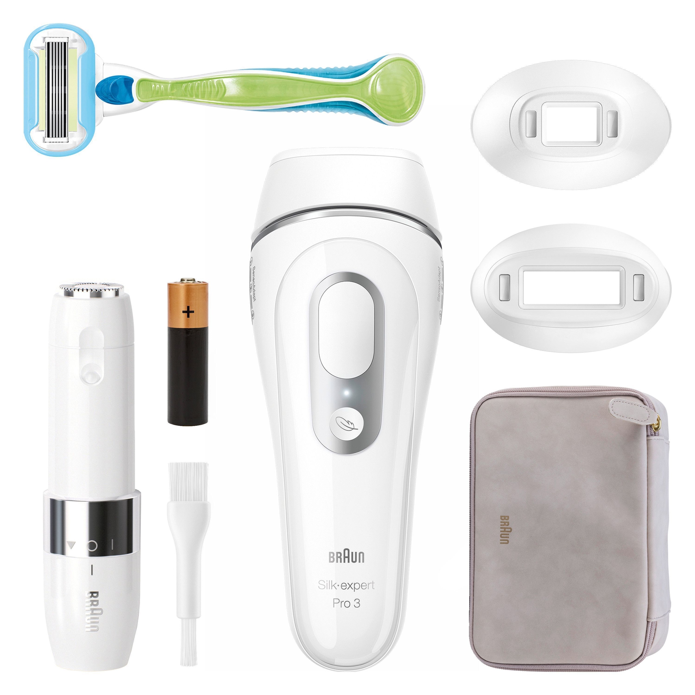 Image of Braun IPL-Haarentferner "Silk·expert Pro 3 PL3136" pro Minute bis zu 100 Lichtimpulse 2 Aufsätze, Venus Rasierer, mit Aufbewahrungstasche